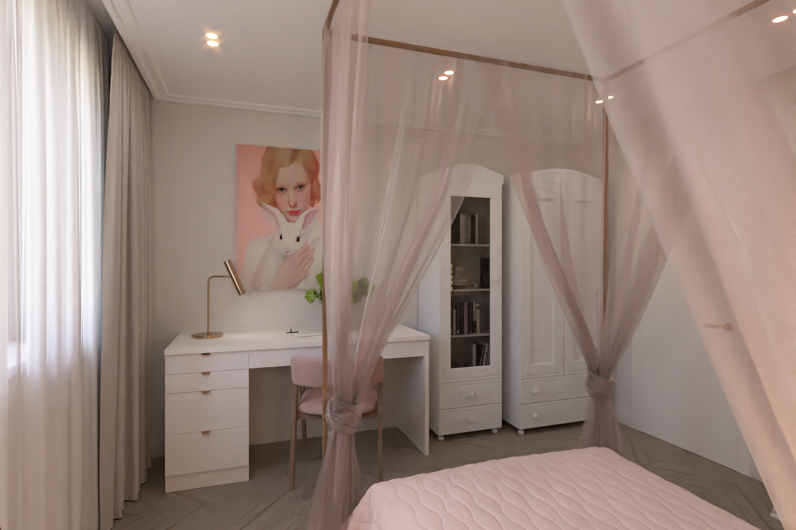 Квартира с темной кухней. Дизайн интерьера в Крыму