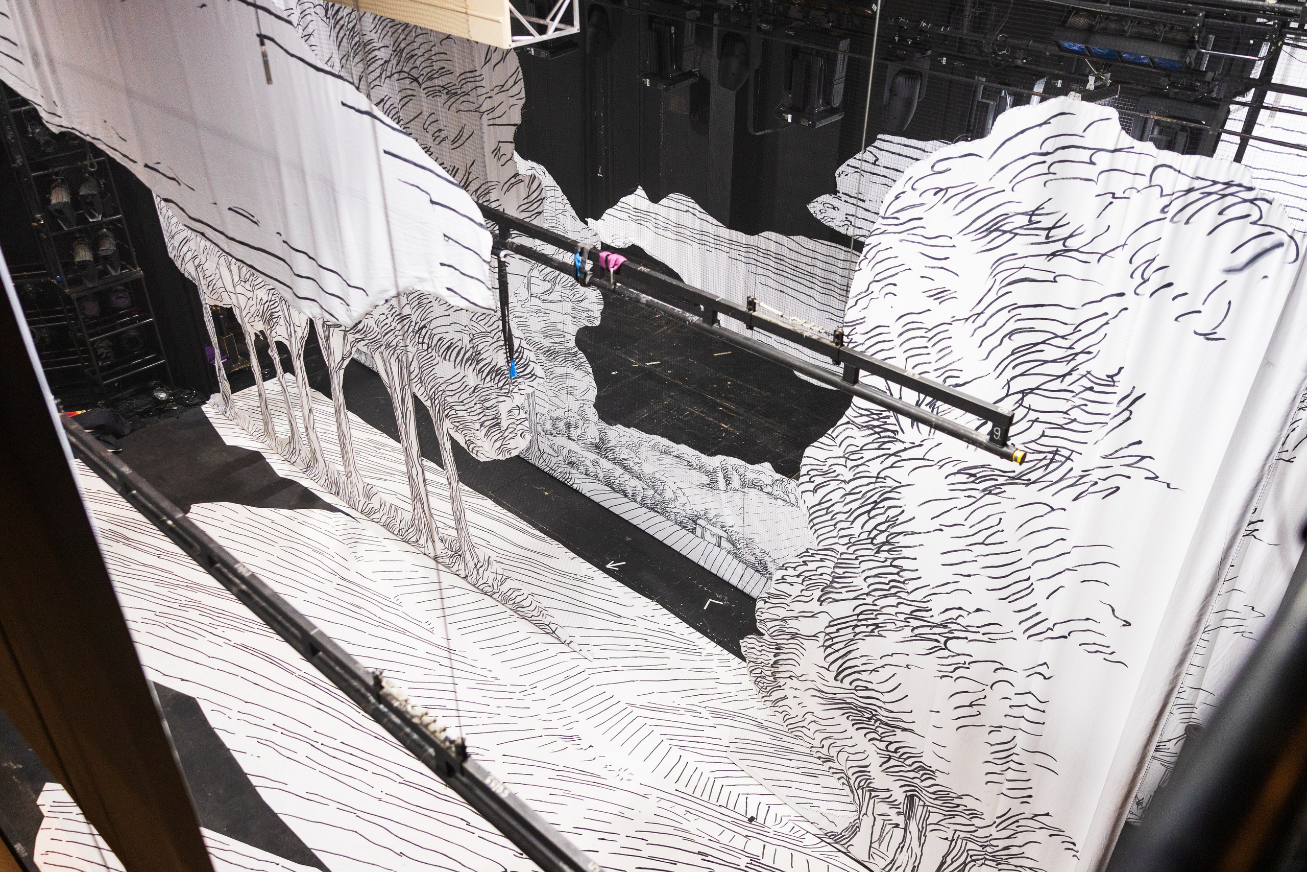 Декорации для спектакля «Аркадия» | Мастерская Петра Фоменко. История занавеса. Превращаем идею в технологию