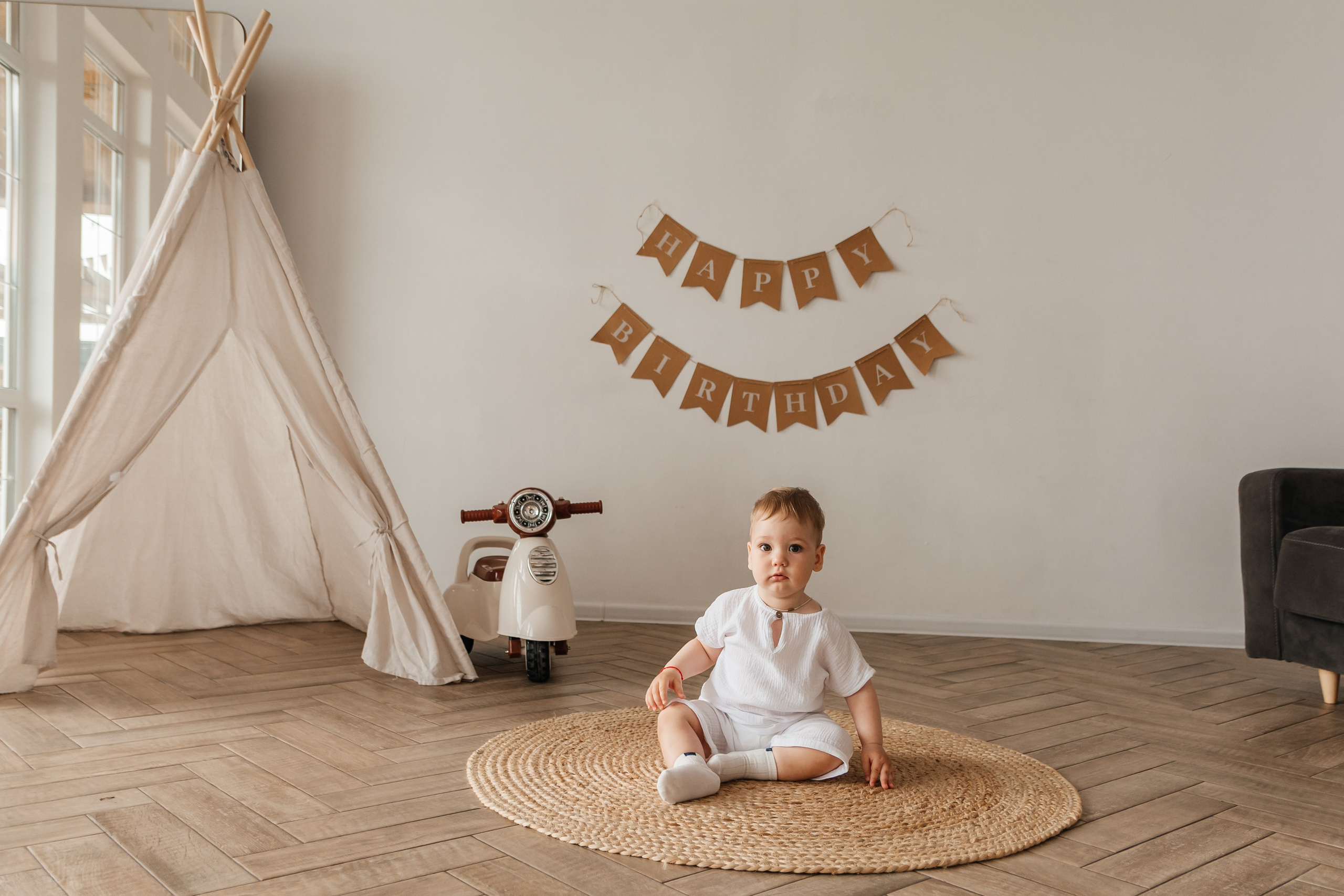 Фотосессия годика минимализм