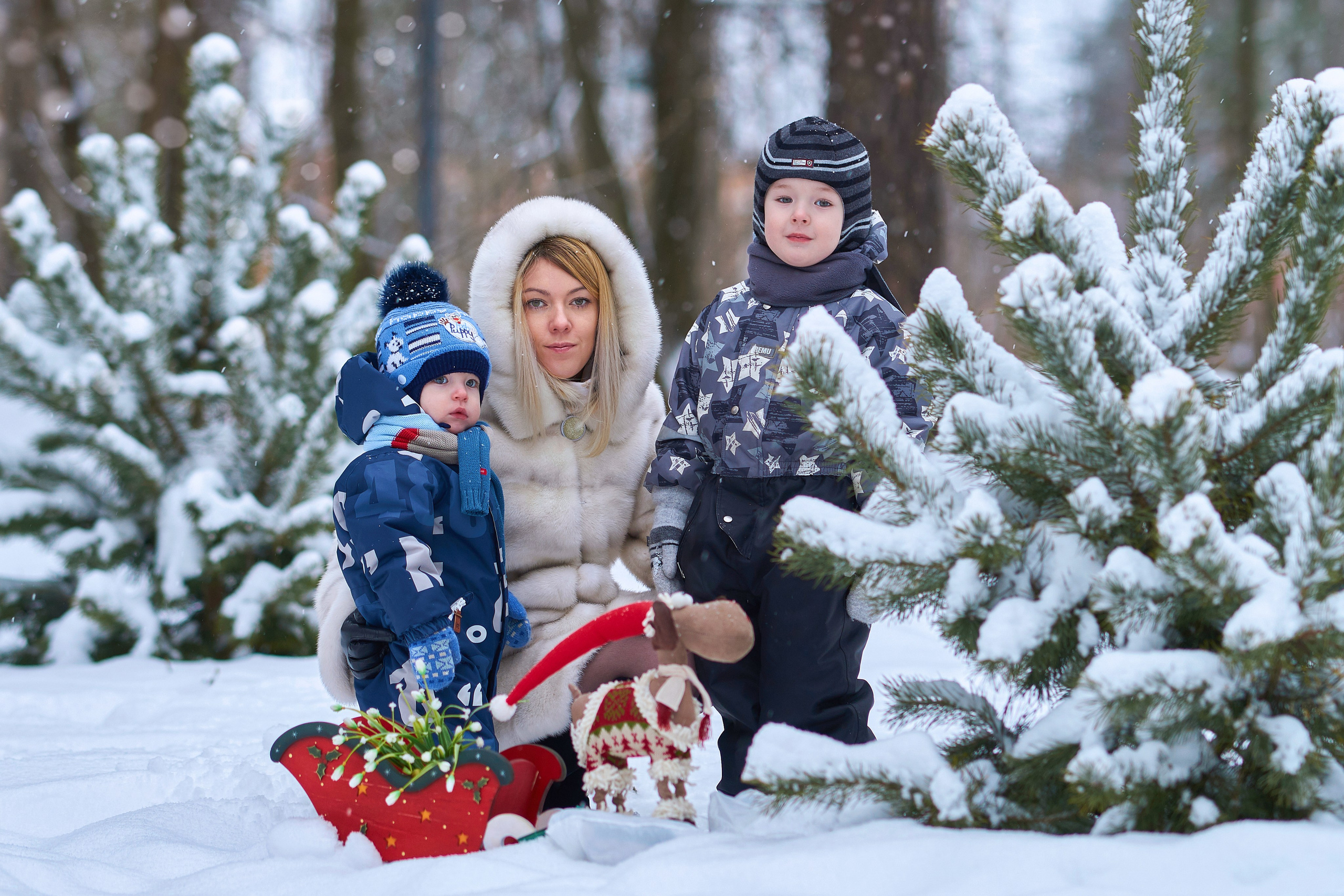 Зимняя фотосессия в лесу.