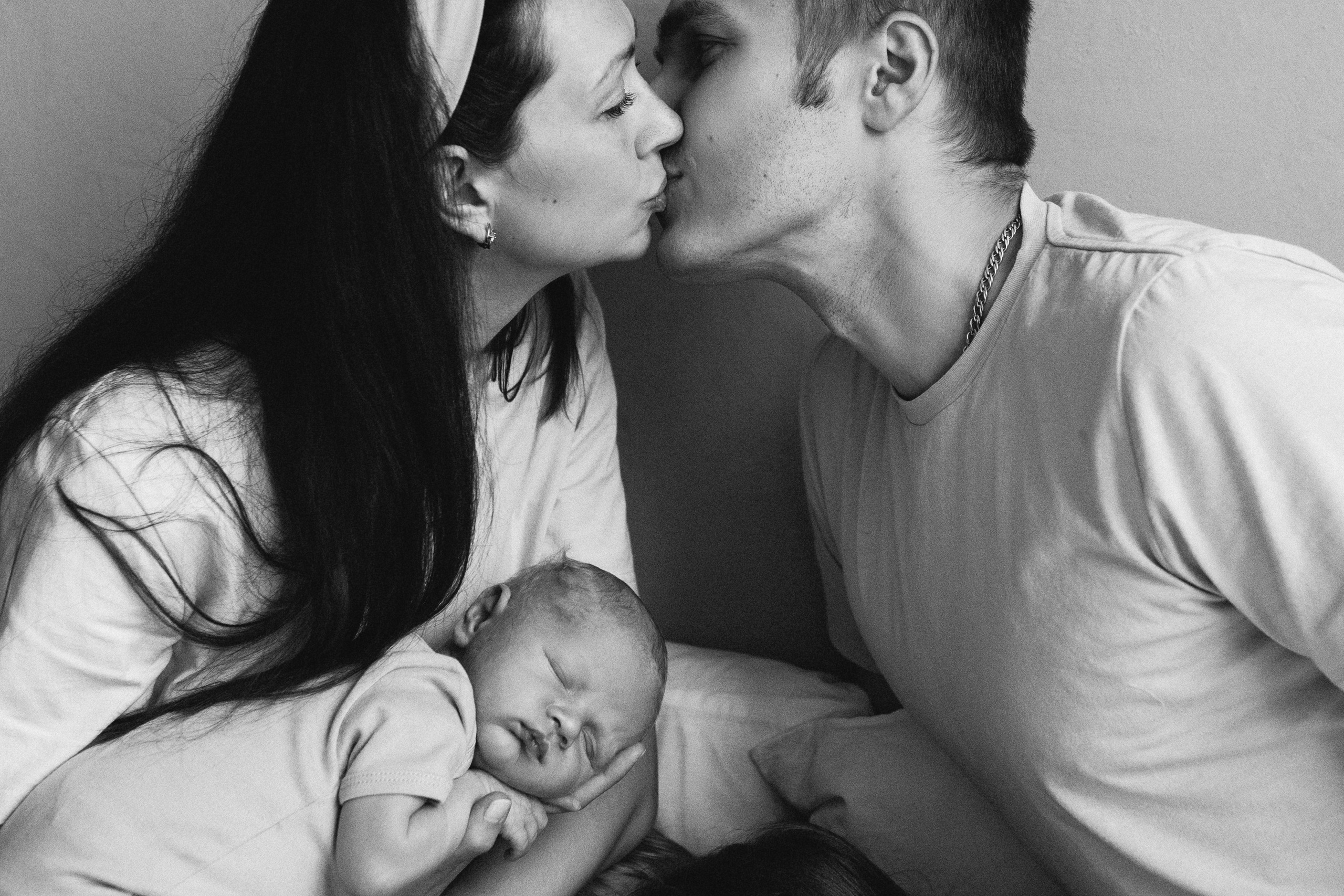 Семейная съёмка новорождённого lifestyle (студия)