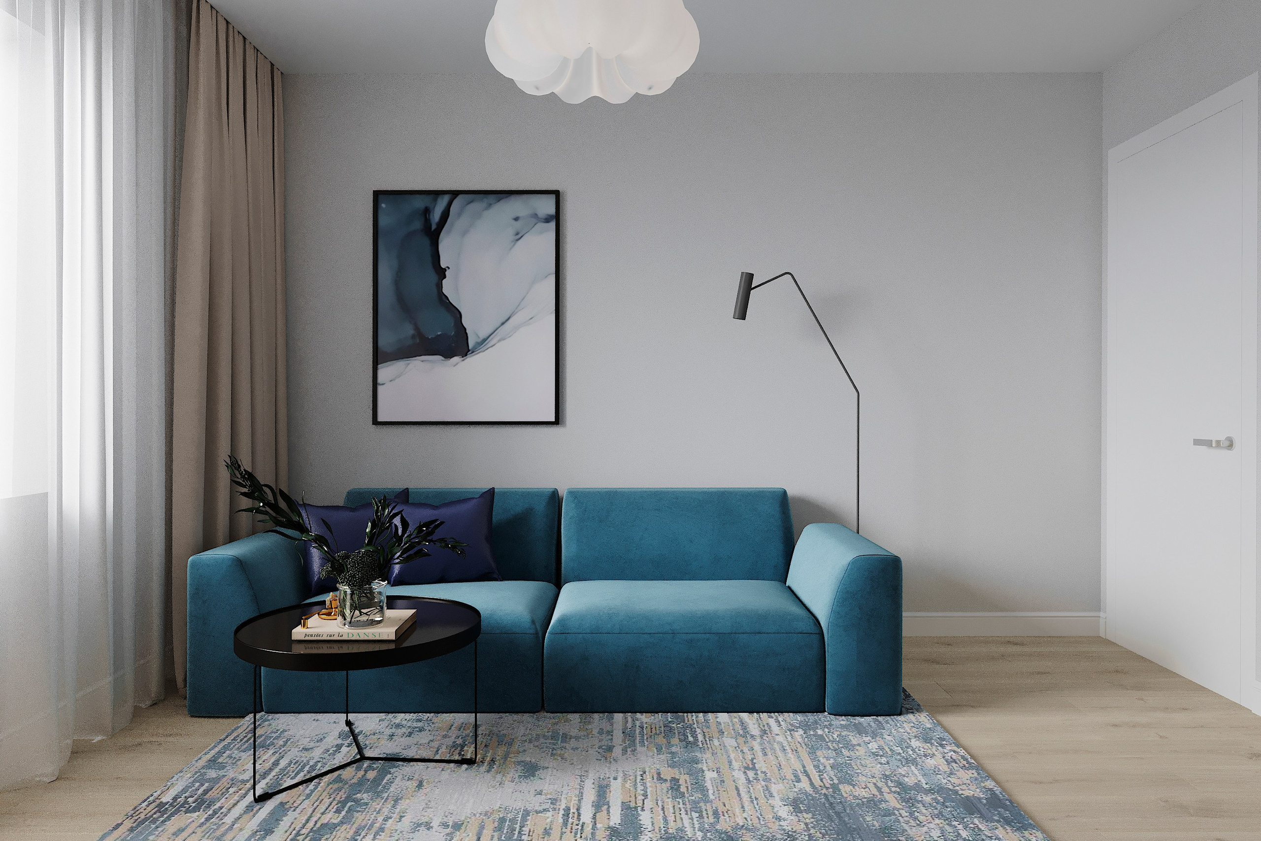 Интерьер в современном стиле с яркими акцентами г. Москва