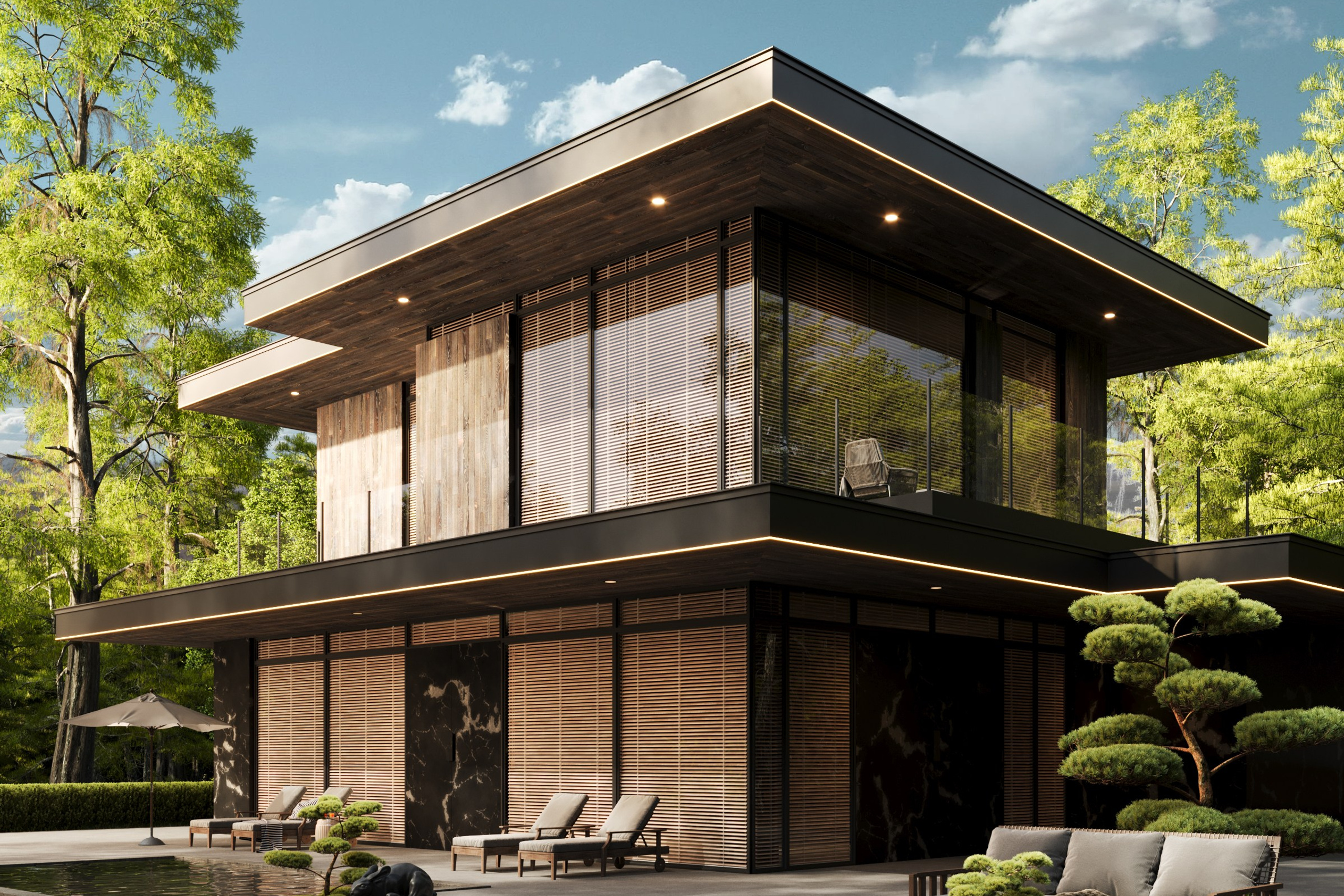 Экстерьер частного загородного дома. ZH_VIS | 3D Визуализация интерьеров