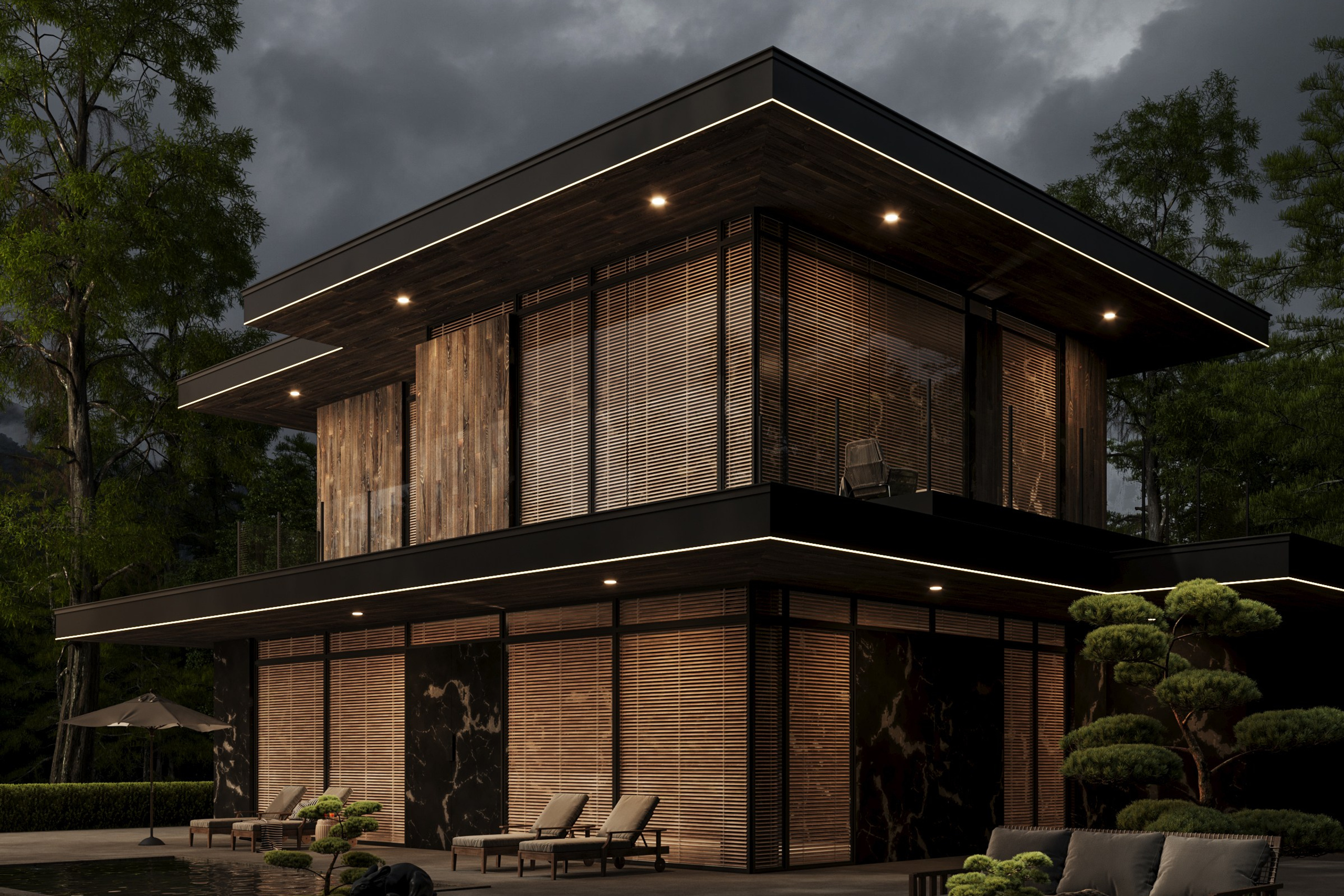 Экстерьер частного загородного дома. ZH_VIS | 3D Визуализация интерьеров