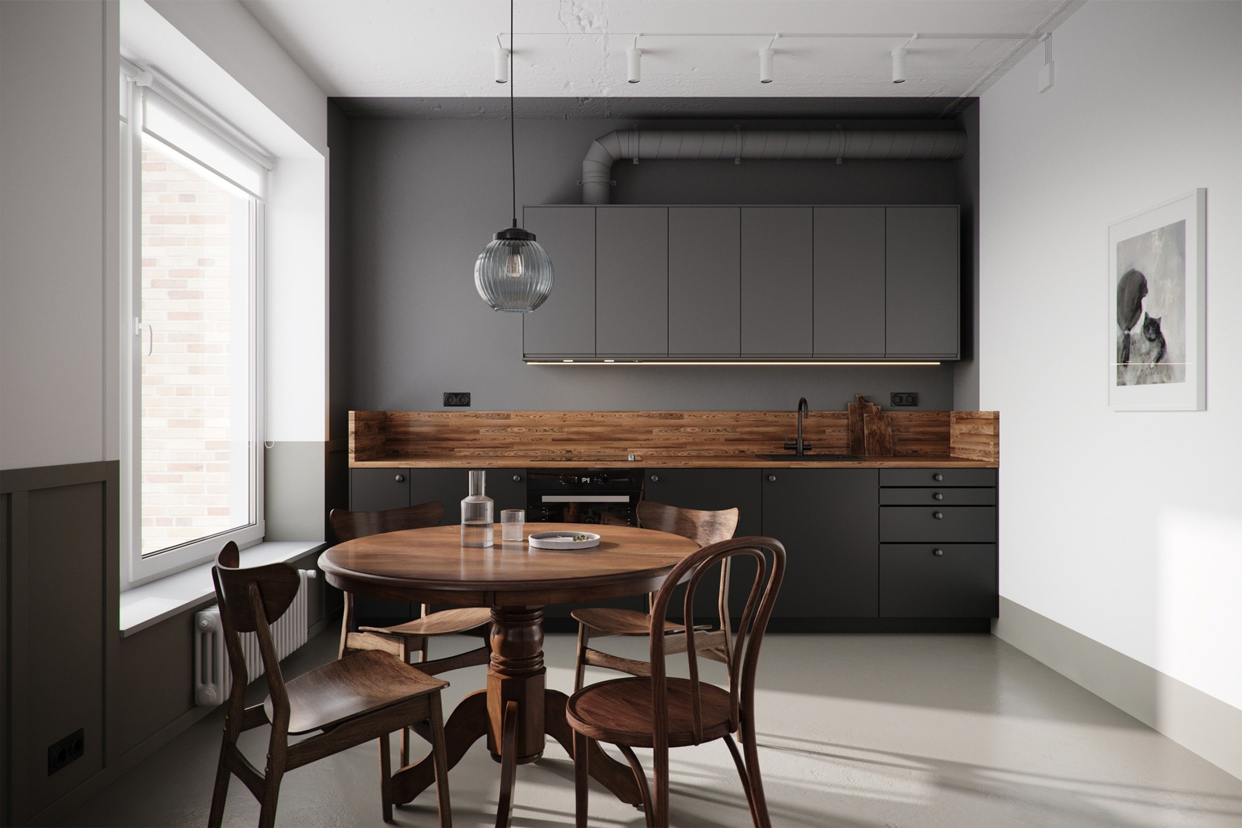 Кухня-гостиная из курса Арт Глюк. ZH_VIS | 3D Визуализация интерьеров