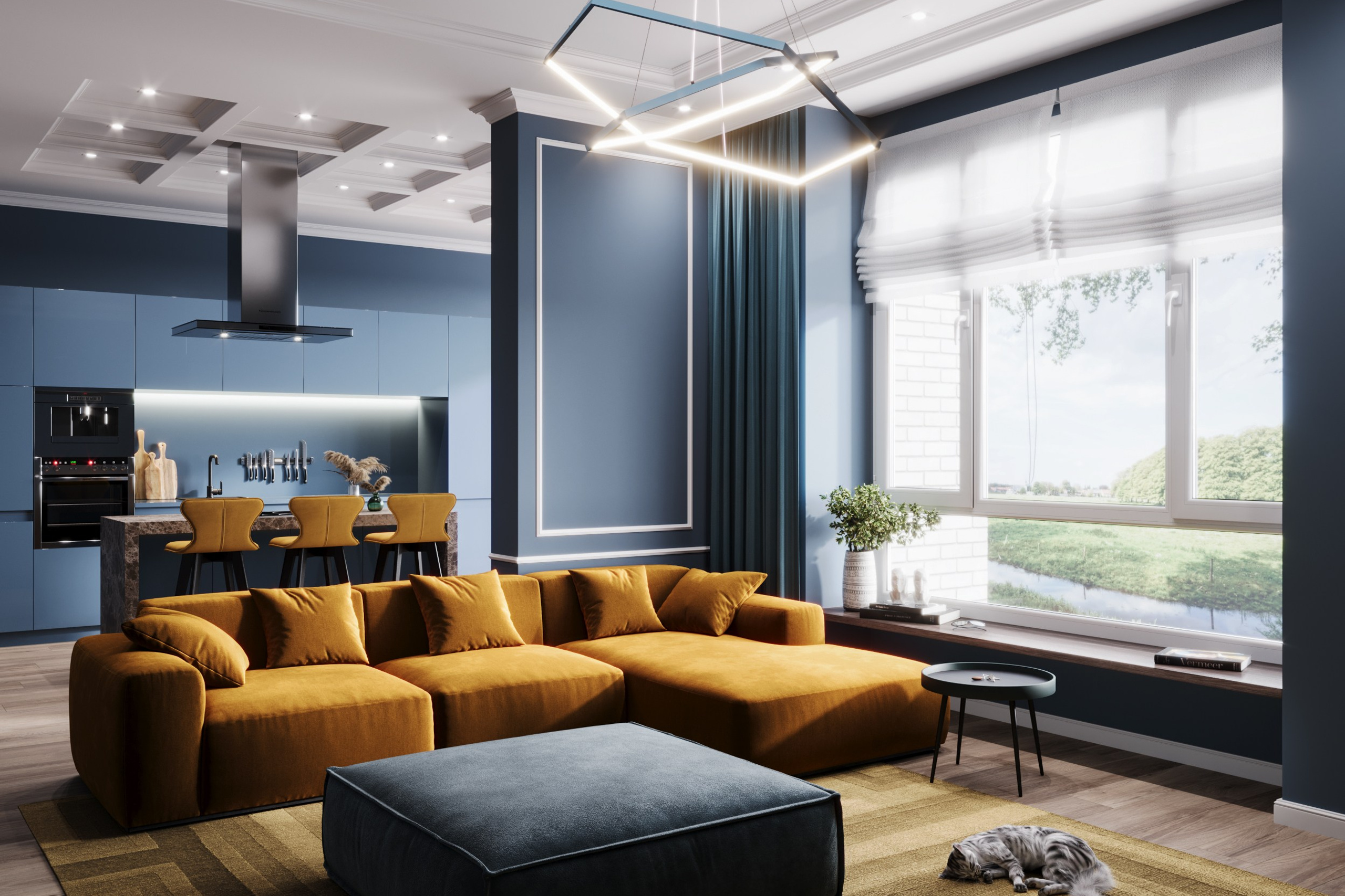 Кухня-гостиная по референсу. ZH_VIS | 3D Визуализация интерьеров