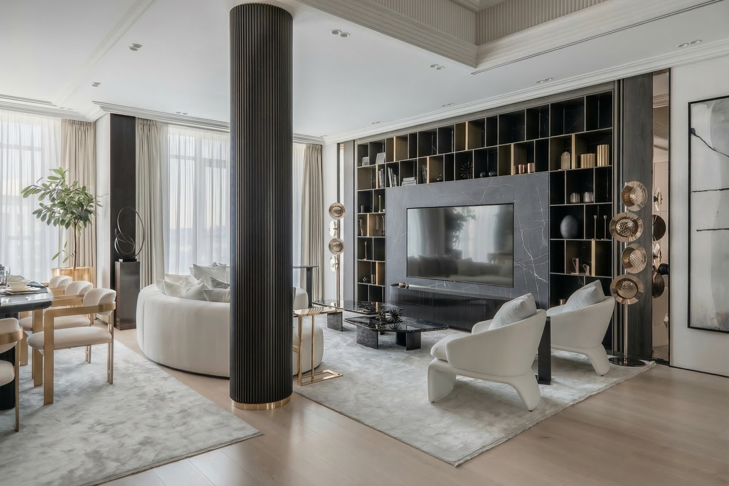 Монохромная эстетика: премиальный интерьер квартиры 68 м²