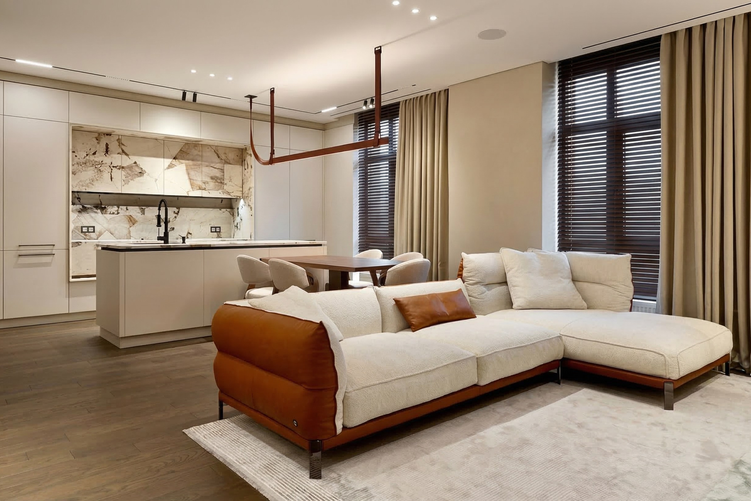 Дизайн квартиры в современном стиле 130 м² | Реализация проекта Валерии Котович