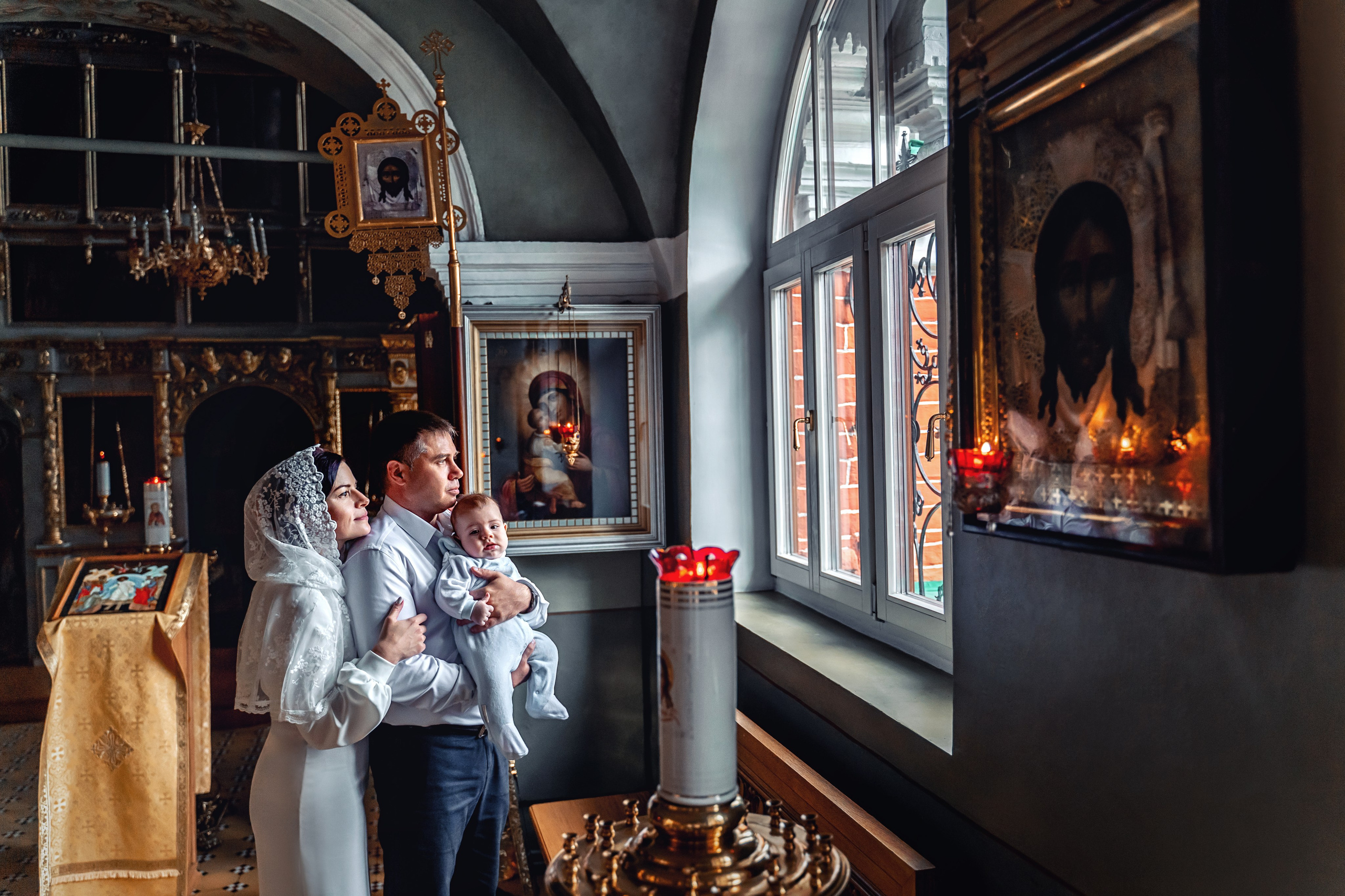 Крещение в храме Троицы Живоначальной в Останкино