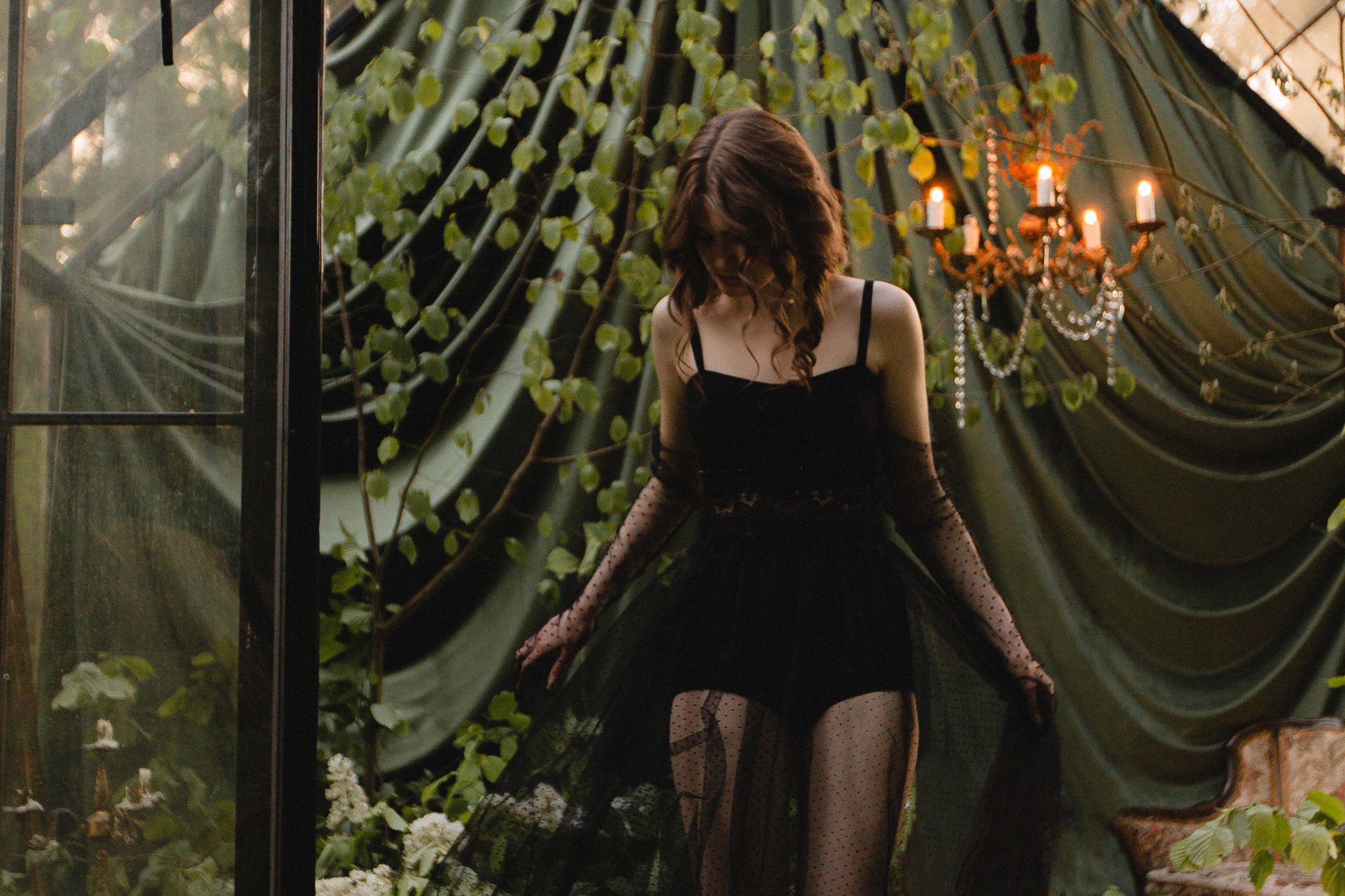 В оранжерее