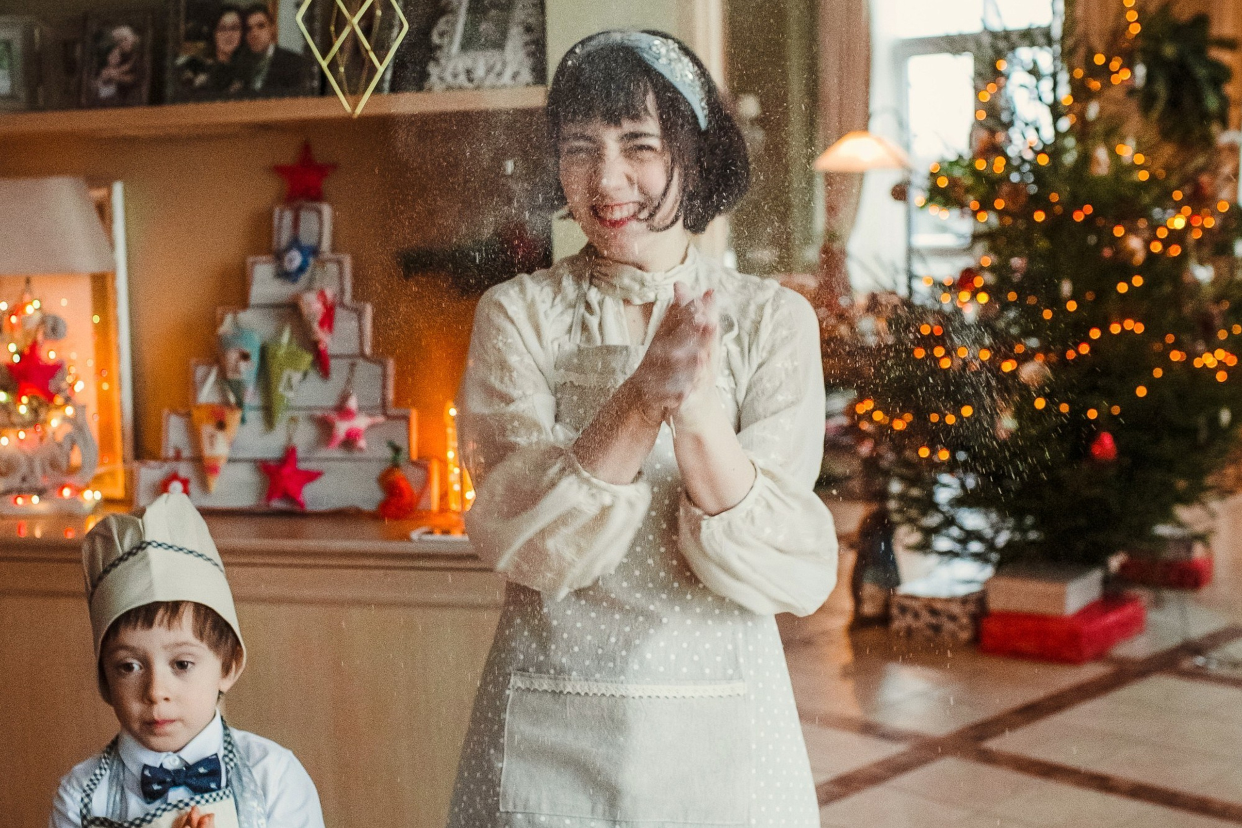 Рождественская домашняя фотосессия