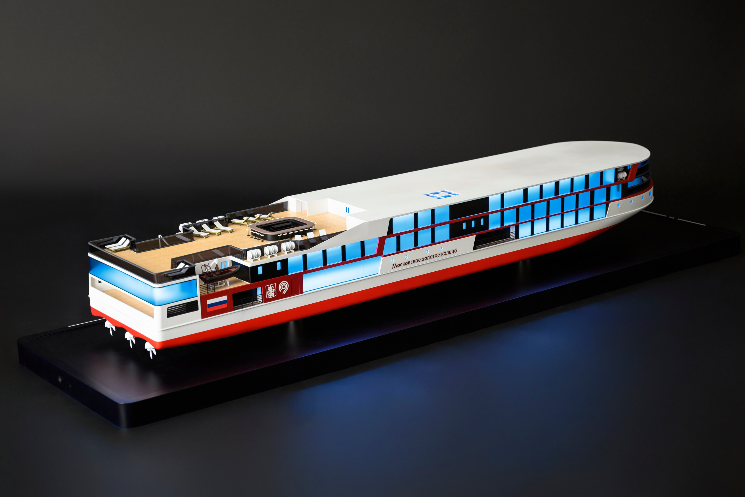 Круизное судно «Московское золотое кольцо» М1:40 Тираж 10шт. SmartMaket — профессиональная макетная мастерская в Москве