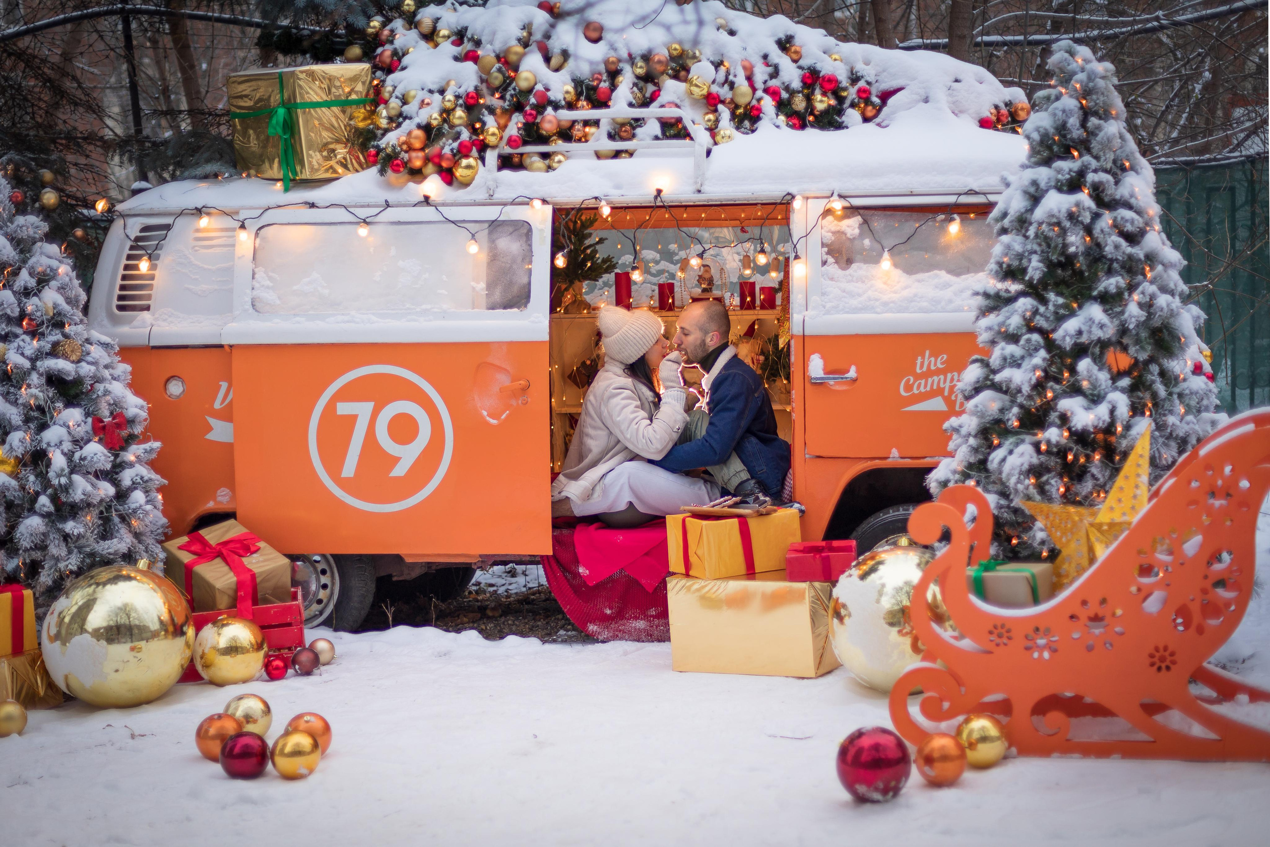 Новогодняя фотосессия Love story in BUS