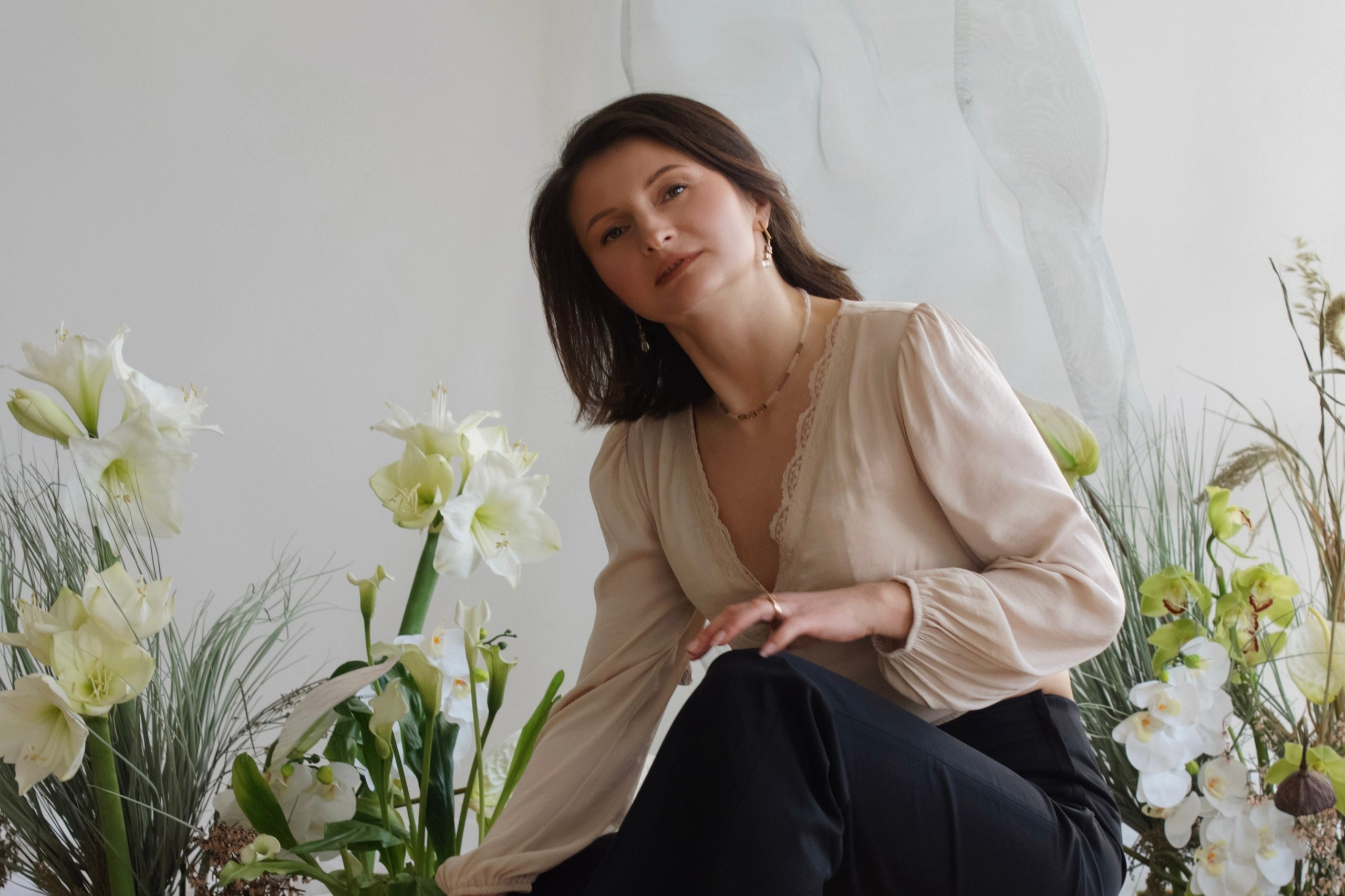 Катя, фотосессия с цветами