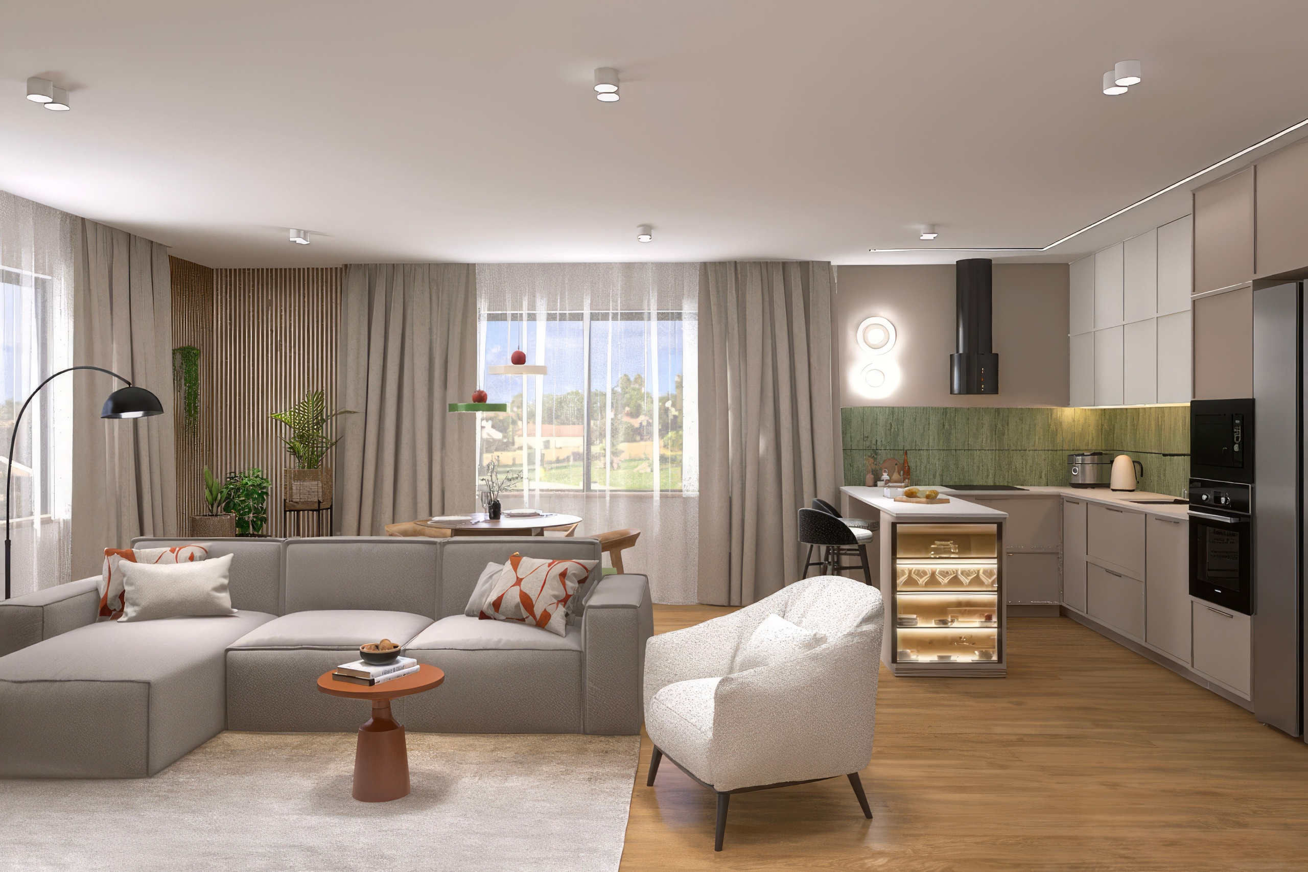 Кухня-гостиная и Санузел из загородного дома, г. Пермь