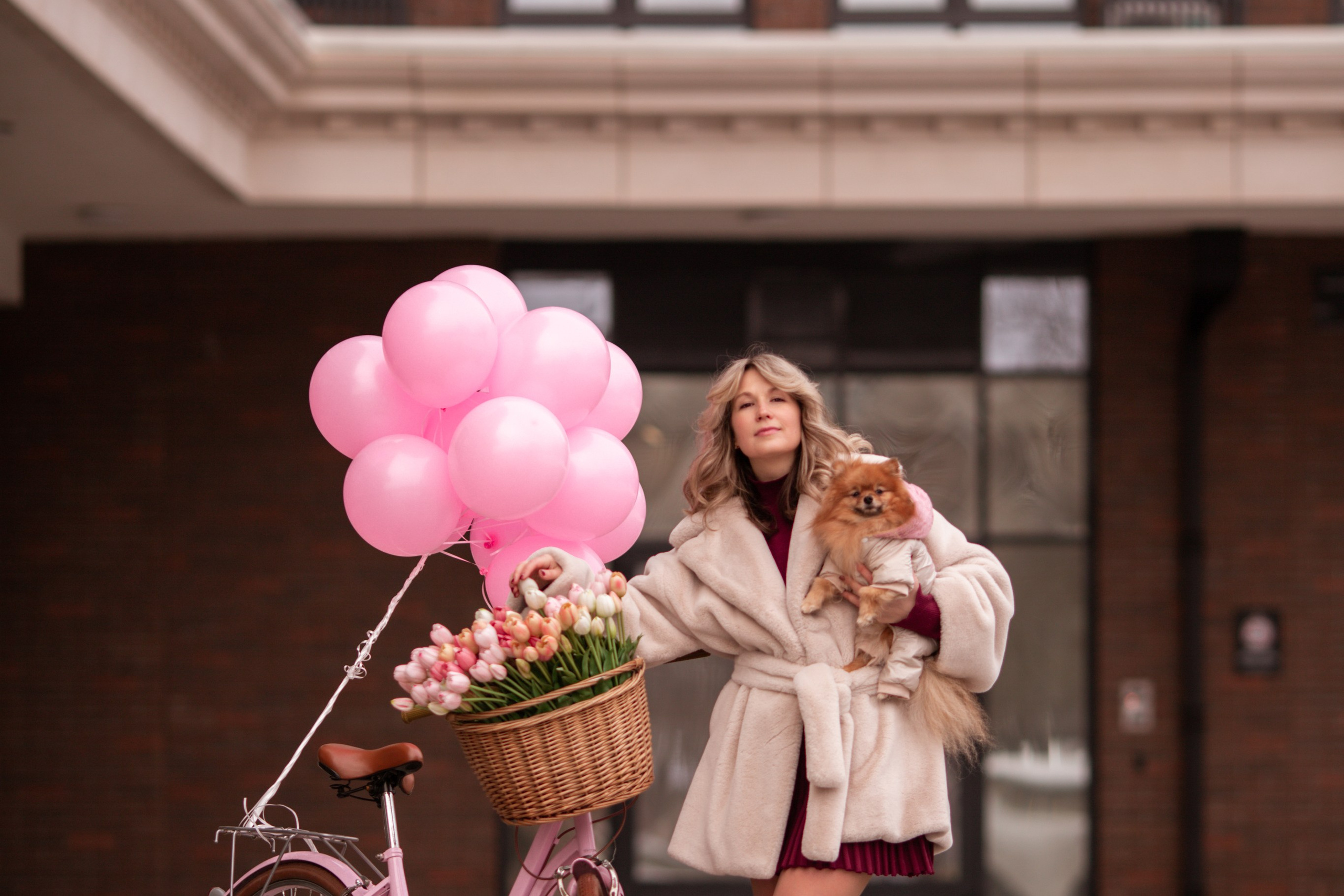 Розовый велосипед