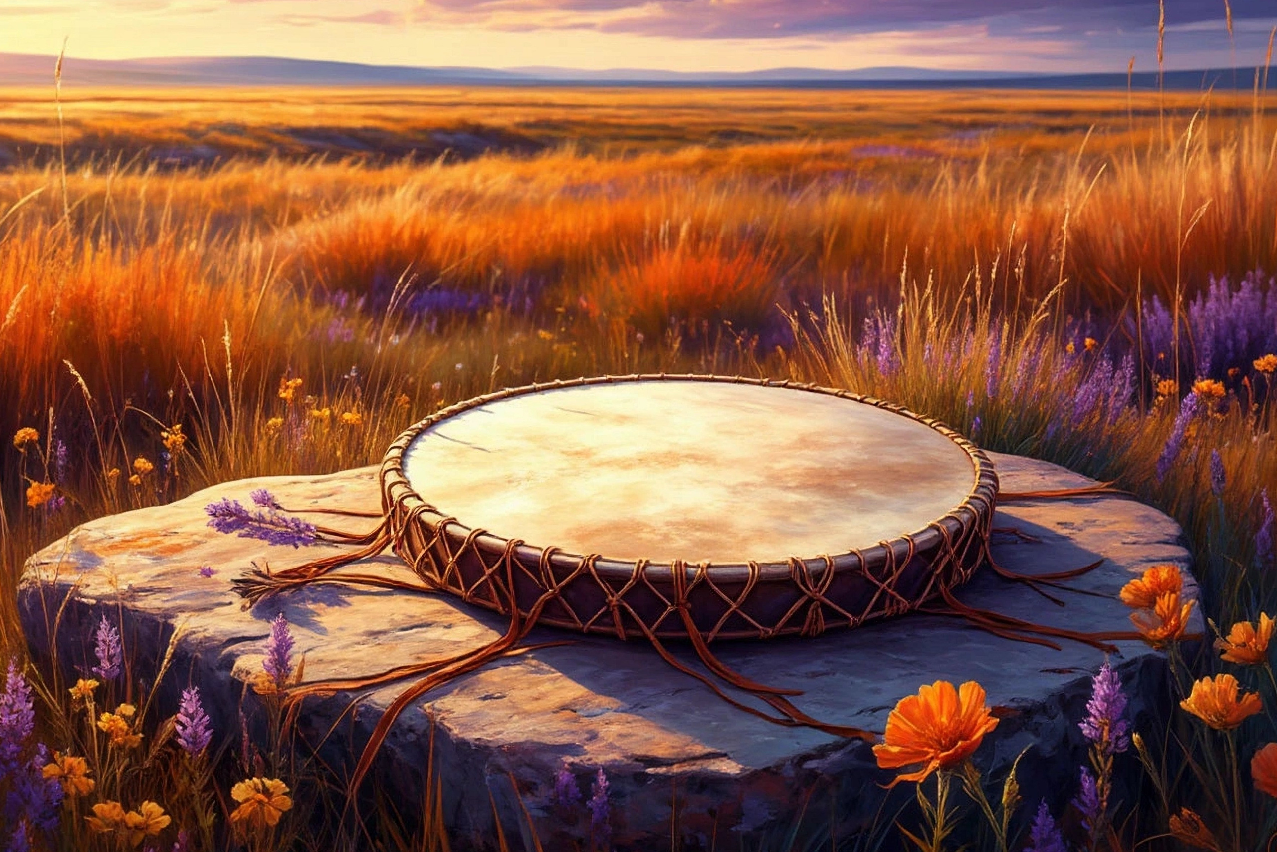 Shamanic Drum. Kalmyk Steppe