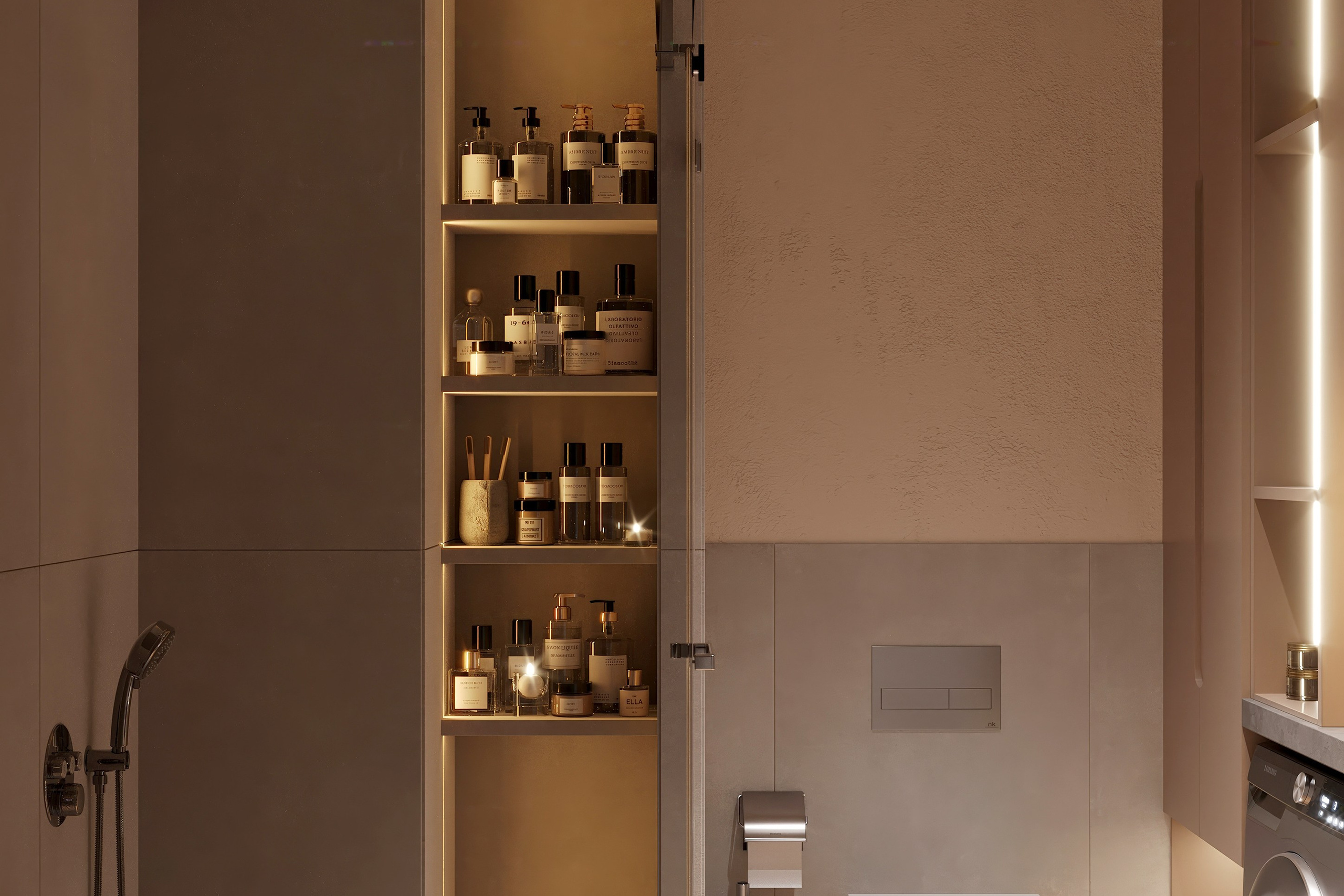 Квартира-студия — тёплый современный интерьер. 3Д Визуализация Интерьера и Архитектуры