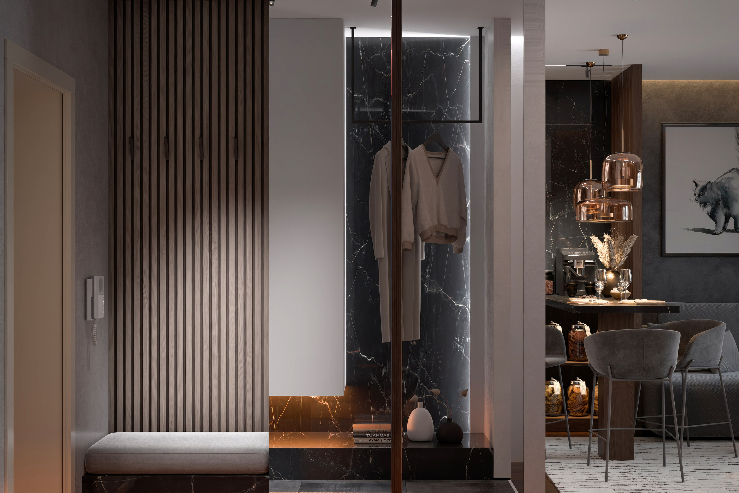 Евро 1 комнатная квартира, Москва. 3D INTERIOR AND ARCHITECTURE VISUALIZATION