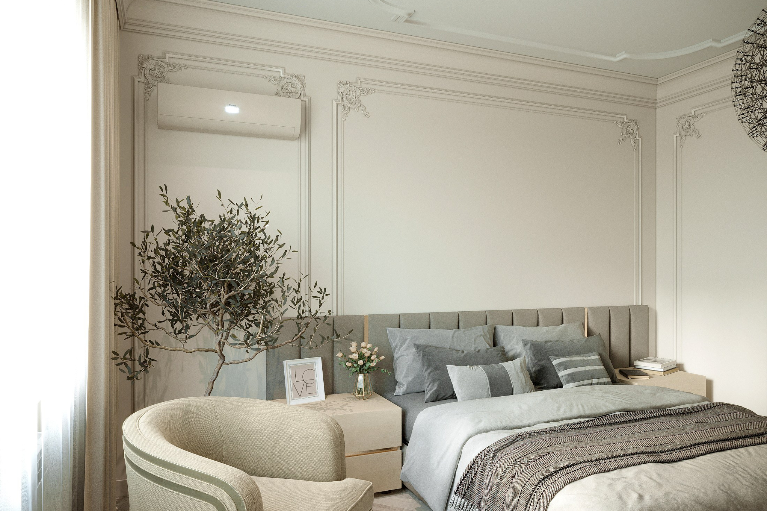 3Д визуализация двухэтажного дома — интерьер в современном стиле с элементами классики. 3Д Визуализация Интерьера и Архитектуры