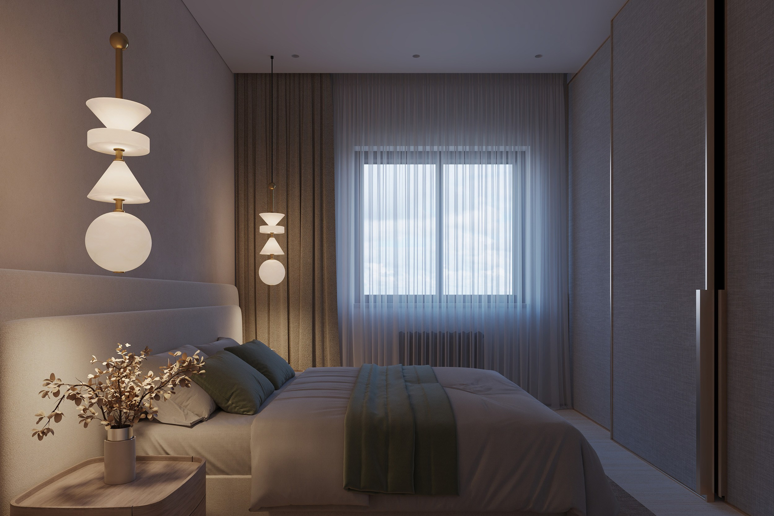 Интерьер квартиры в тёплых тонах — 3D визуализация от Baxx Pro для дизайнера Дианы Кова. 3Д Визуализация Интерьера и Архитектуры