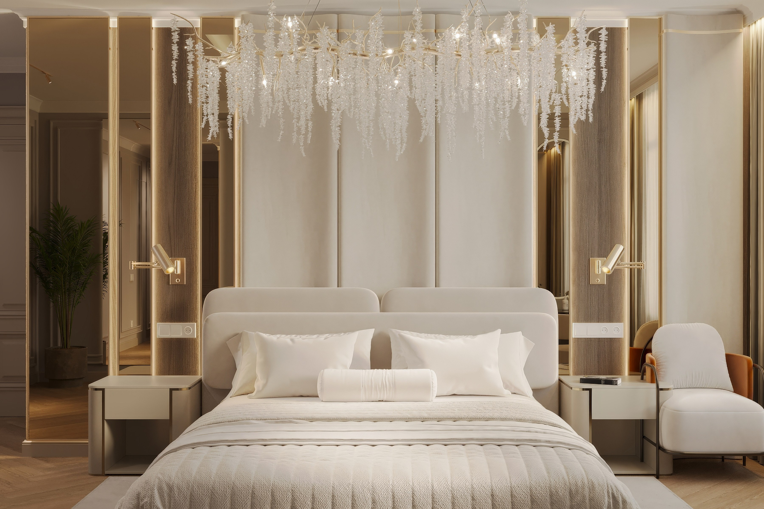 спальня, рендер, 3д, визуализация, дизайн-проект, 3dsmax, corona renderer