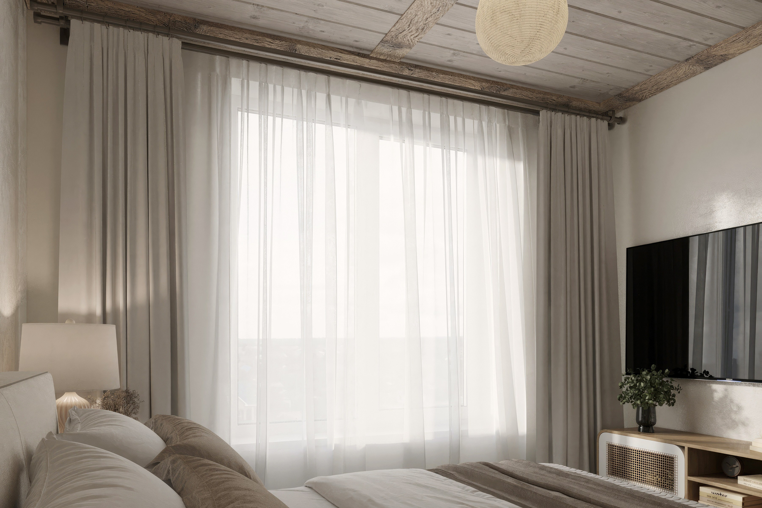 Countryside Cottage — Interior Design with Natural Materials. 3D INTERIOR AND ARCHITECTURE VISUALIZATION