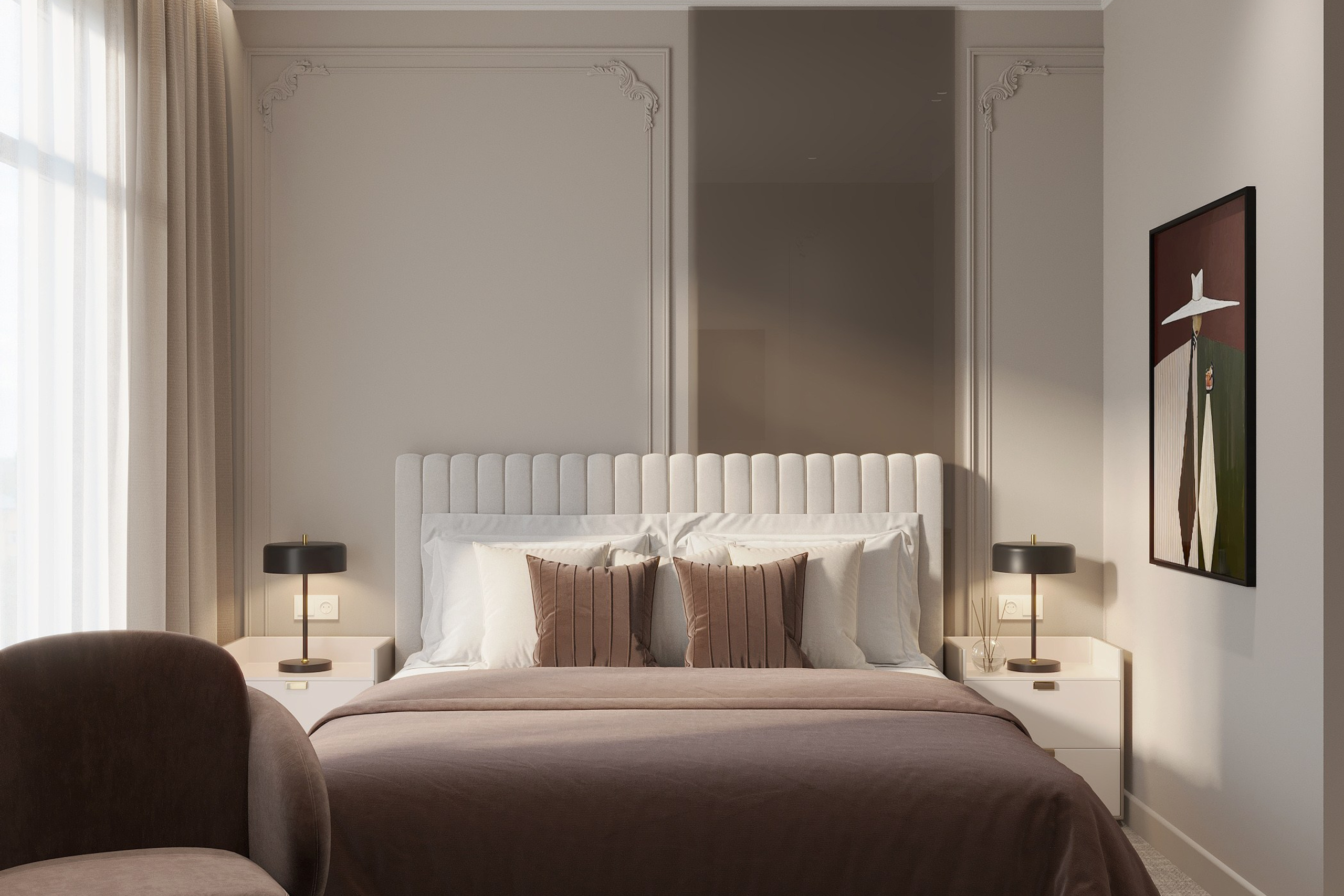 Hotel Room 3D Visualization — Comfort and Elegance. 3D INTERIOR AND ARCHITECTURE VISUALIZATION