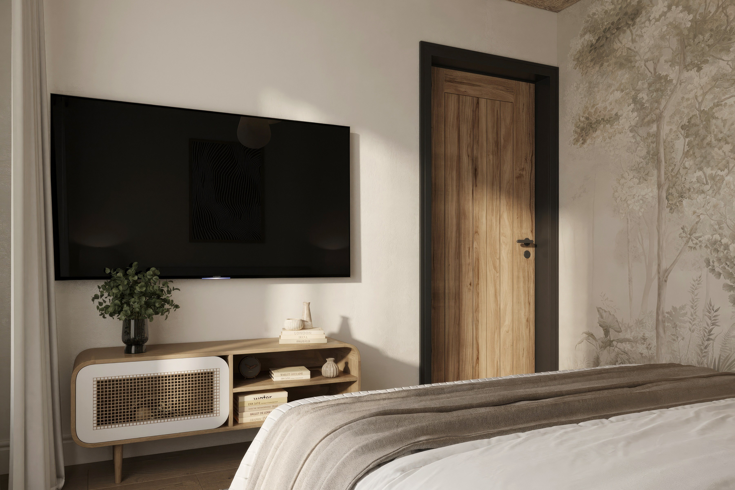 Countryside Cottage — Interior Design with Natural Materials. 3D INTERIOR AND ARCHITECTURE VISUALIZATION