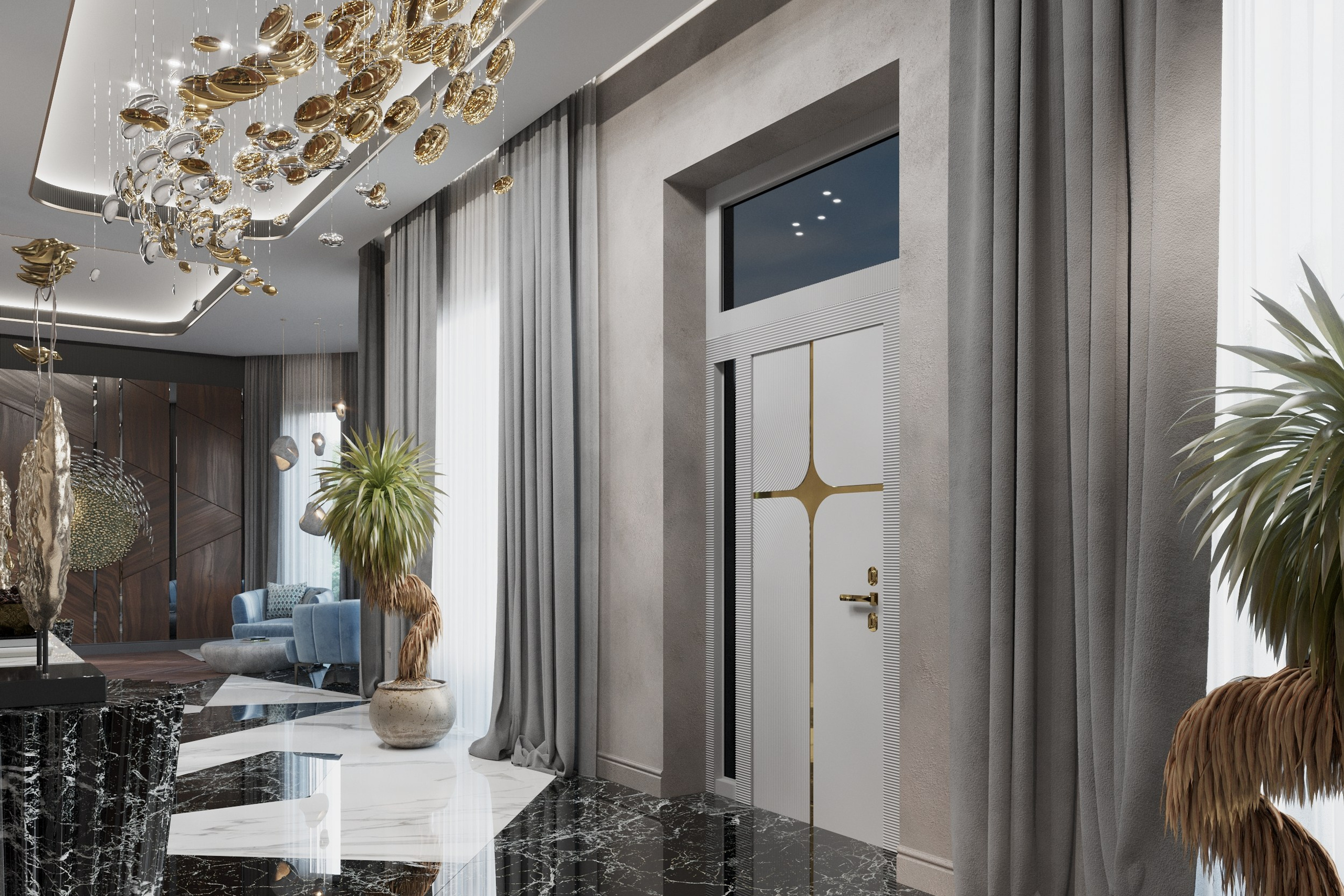 Luxury Mansion in Novotitorovskaya — 3D Visualization. 3D INTERIOR AND ARCHITECTURE VISUALIZATION