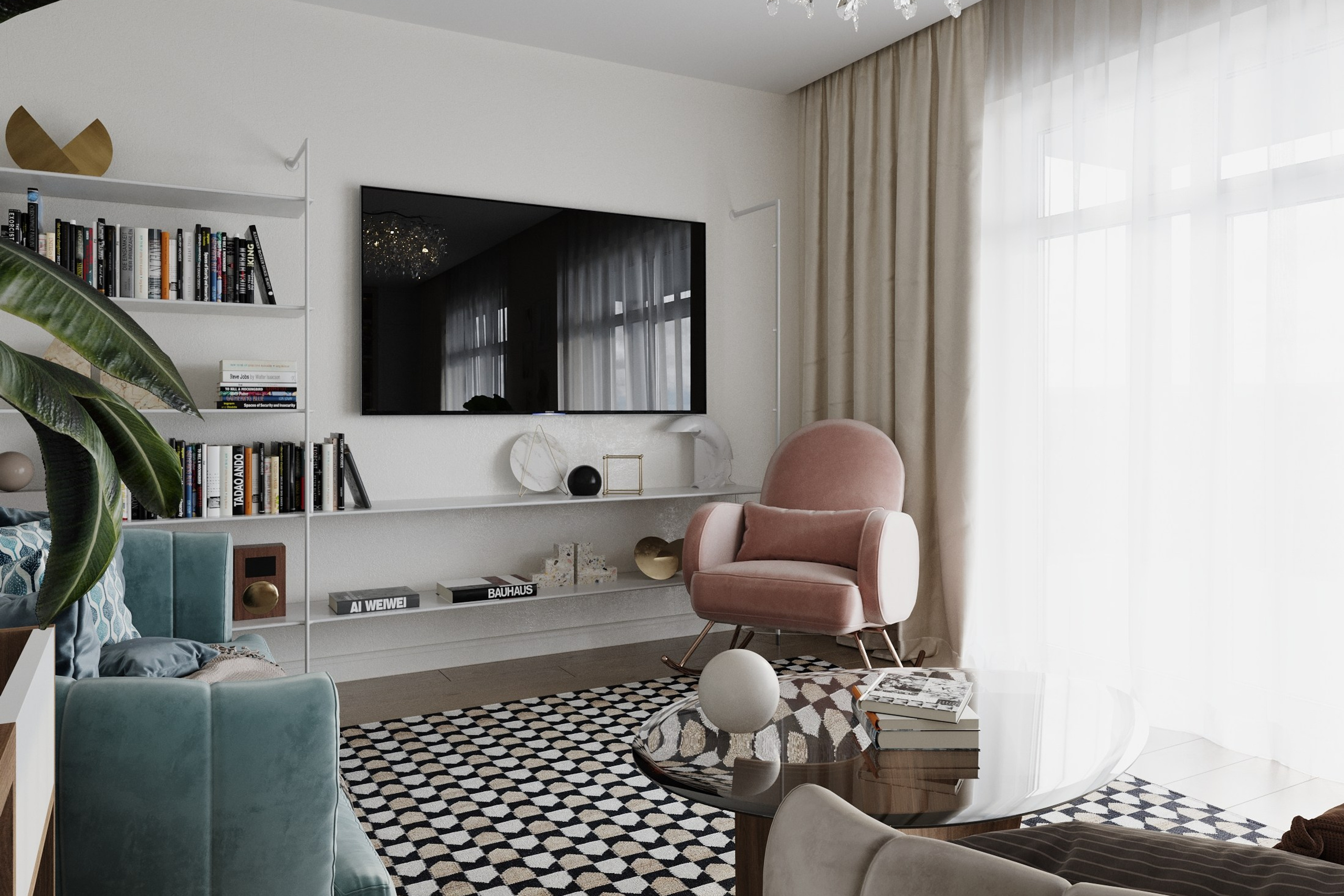 Интерьер дома в скандинавском стиле — 3D-визуализация. 3Д Визуализация Интерьера и Архитектуры