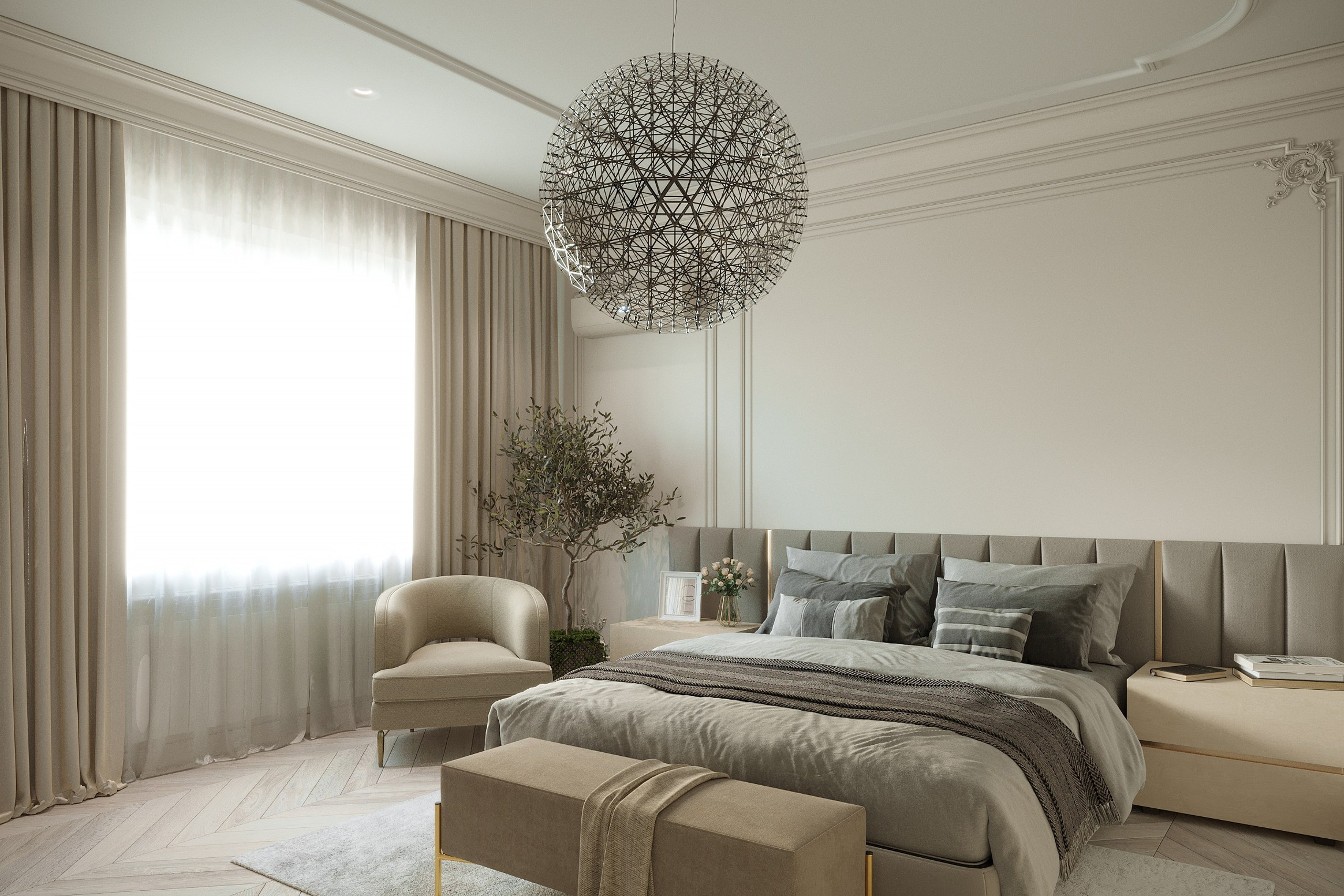 3Д визуализация двухэтажного дома — интерьер в современном стиле с элементами классики. 3Д Визуализация Интерьера и Архитектуры