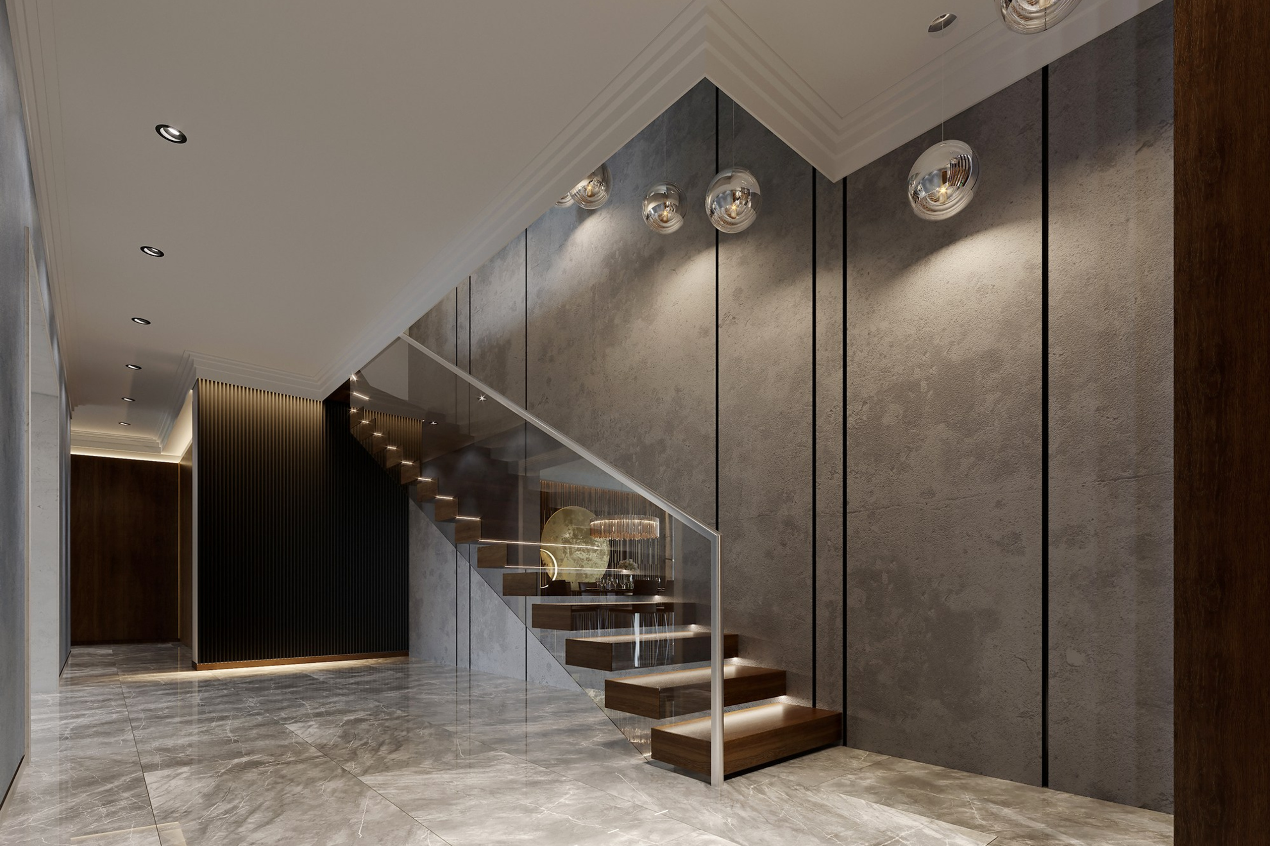 Прихожая и лестница на второй этаж квартиры