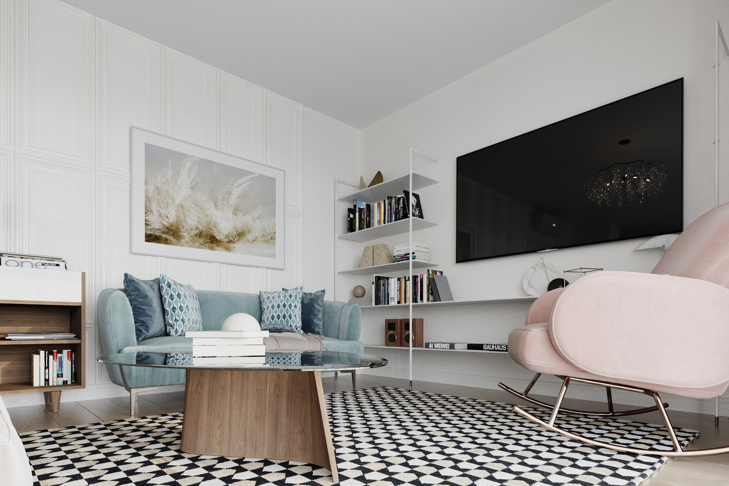 Интерьер дома в скандинавском стиле — 3D-визуализация. 3Д Визуализация Интерьера и Архитектуры