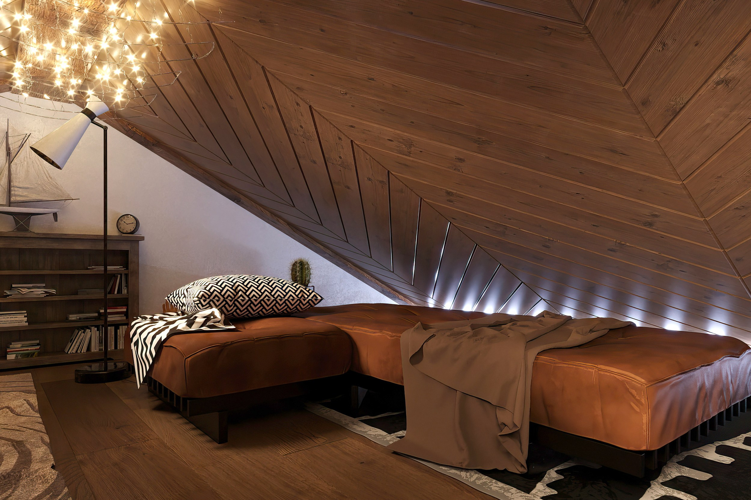 Countryside Cottage — Interior Design with Natural Materials. 3D INTERIOR AND ARCHITECTURE VISUALIZATION