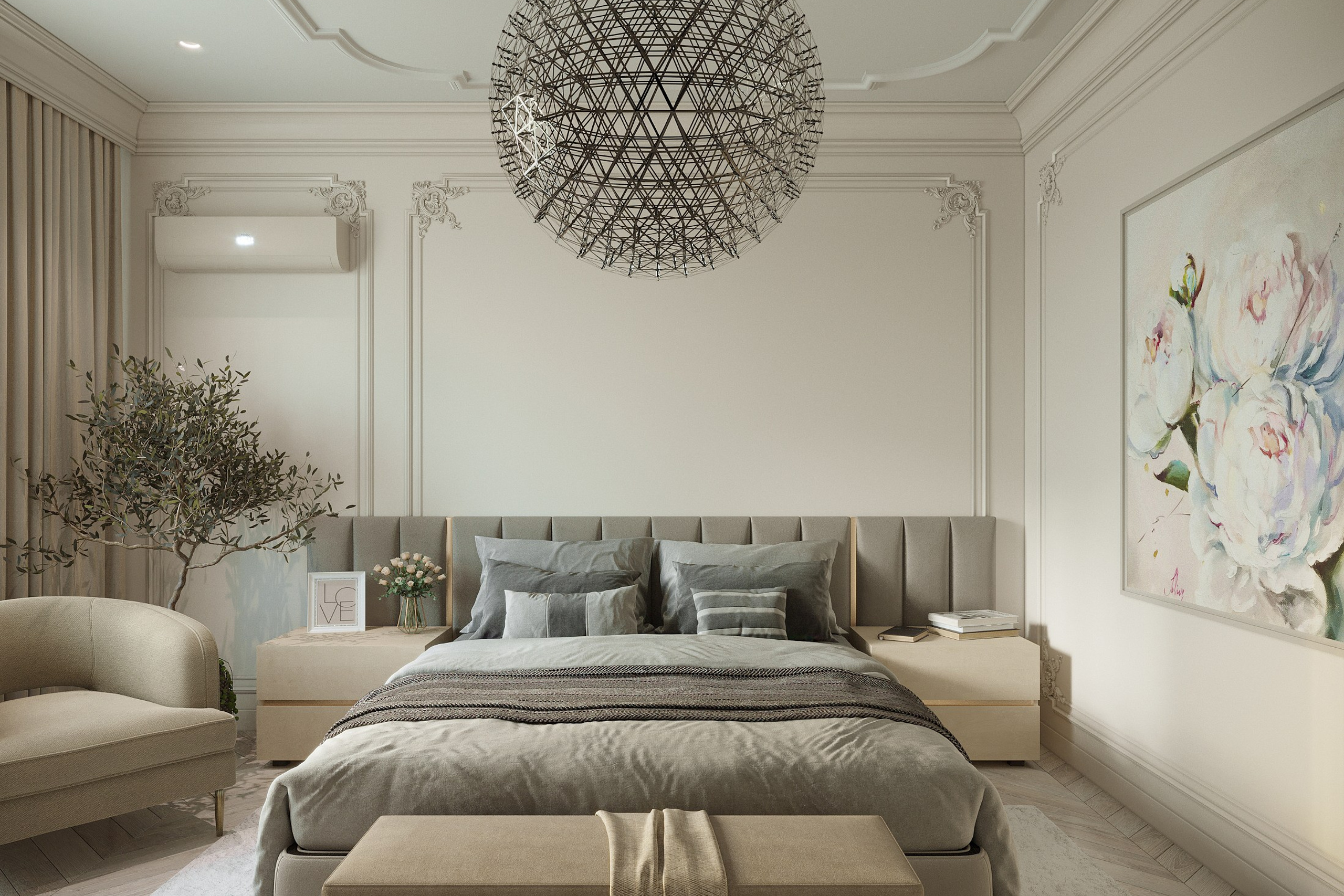 3Д визуализация двухэтажного дома — интерьер в современном стиле с элементами классики. 3Д Визуализация Интерьера и Архитектуры