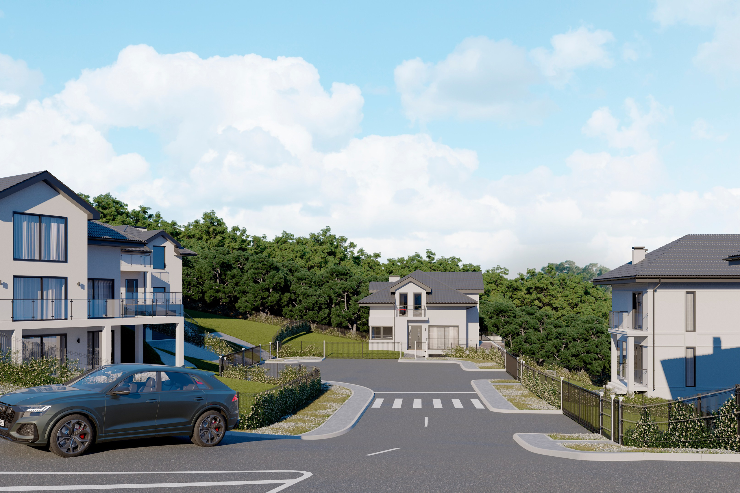 Коттеджный посёлок «Долина Роз» — 3D визуализация жилого комплекса. 3Д Визуализация Интерьера и Архитектуры