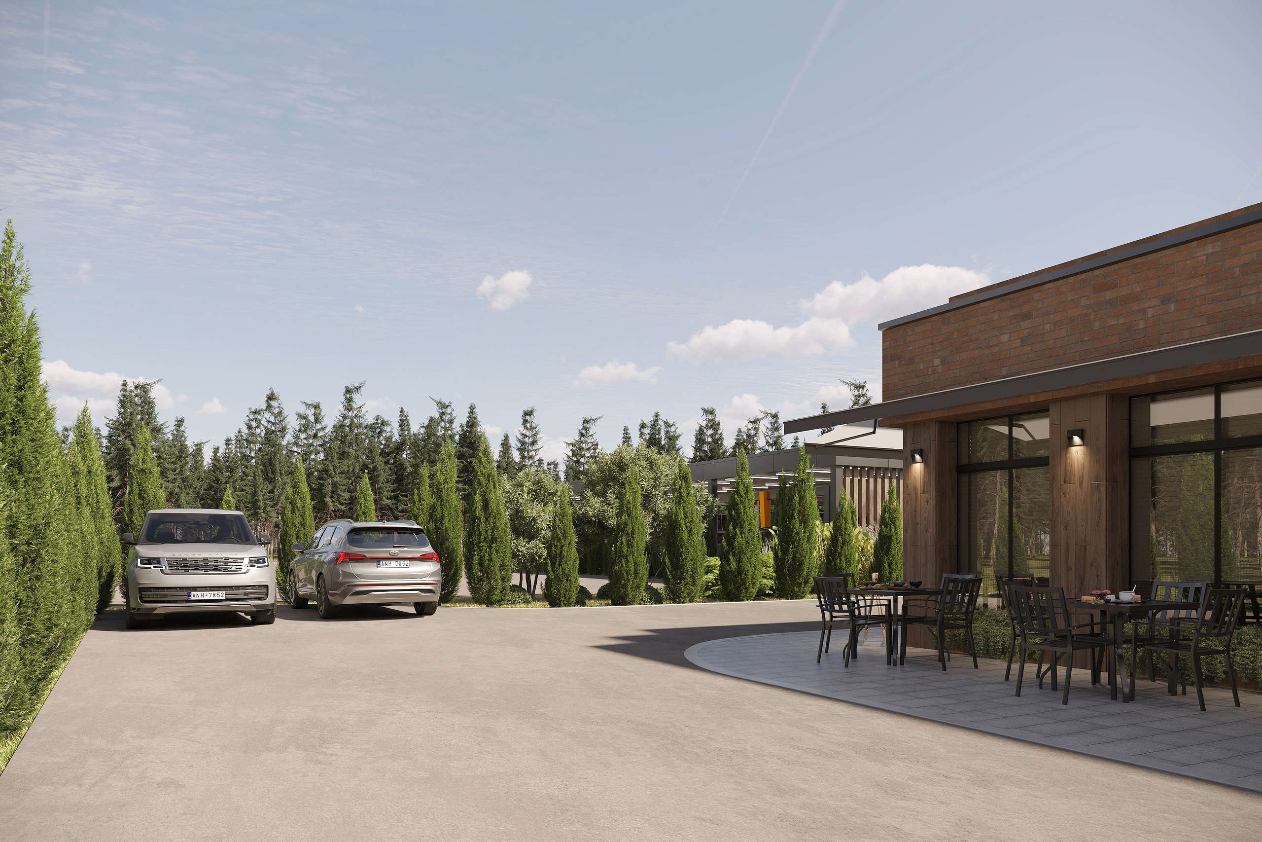 Car Wash, Service Station & Café — Full 3D Visualization with Site Design. 3D INTERIOR AND ARCHITECTURE VISUALIZATION