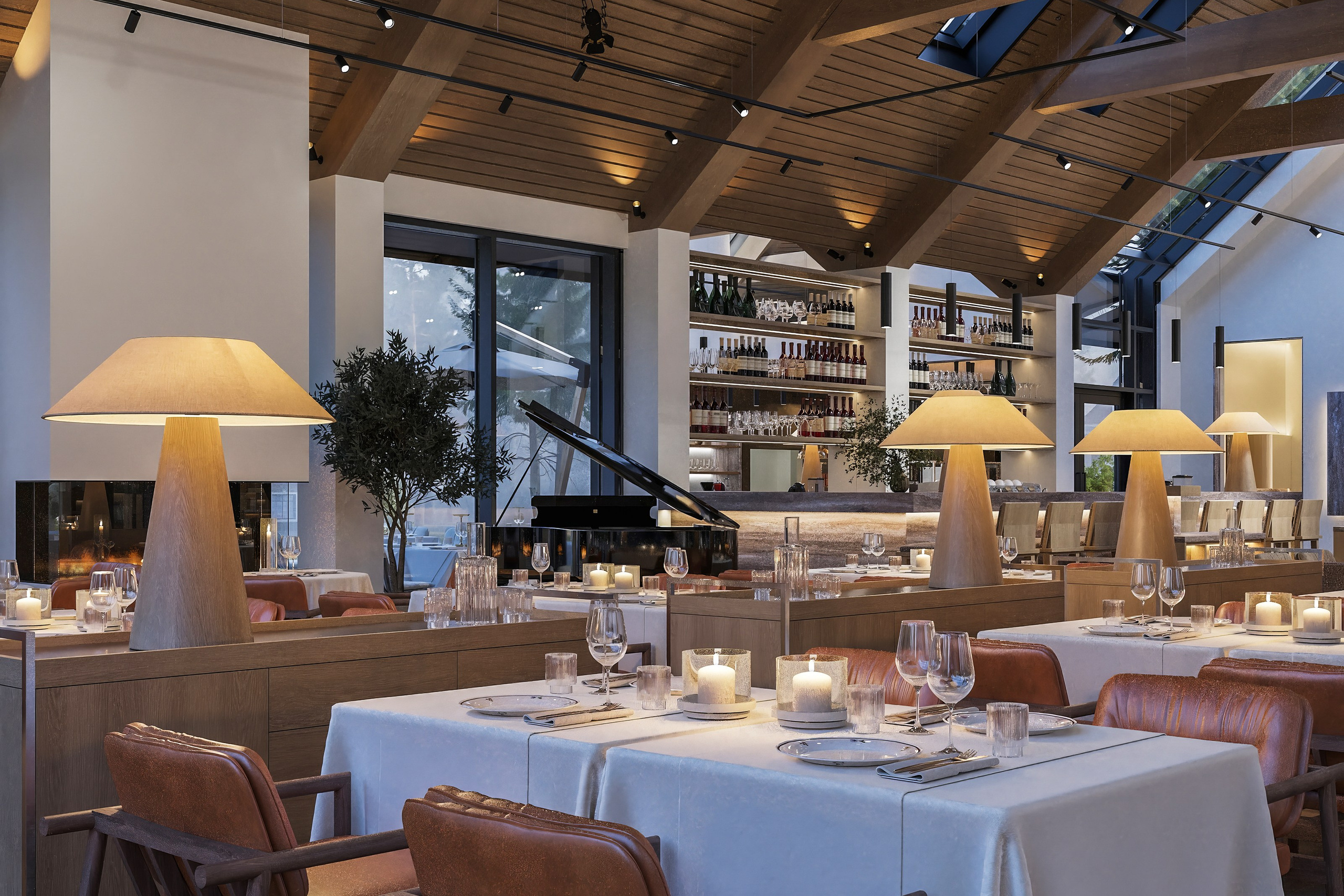 Lakeside Restaurant in the Moscow Region — 3D Visualization of Architecture & Mood. 3D INTERIOR AND ARCHITECTURE VISUALIZATION