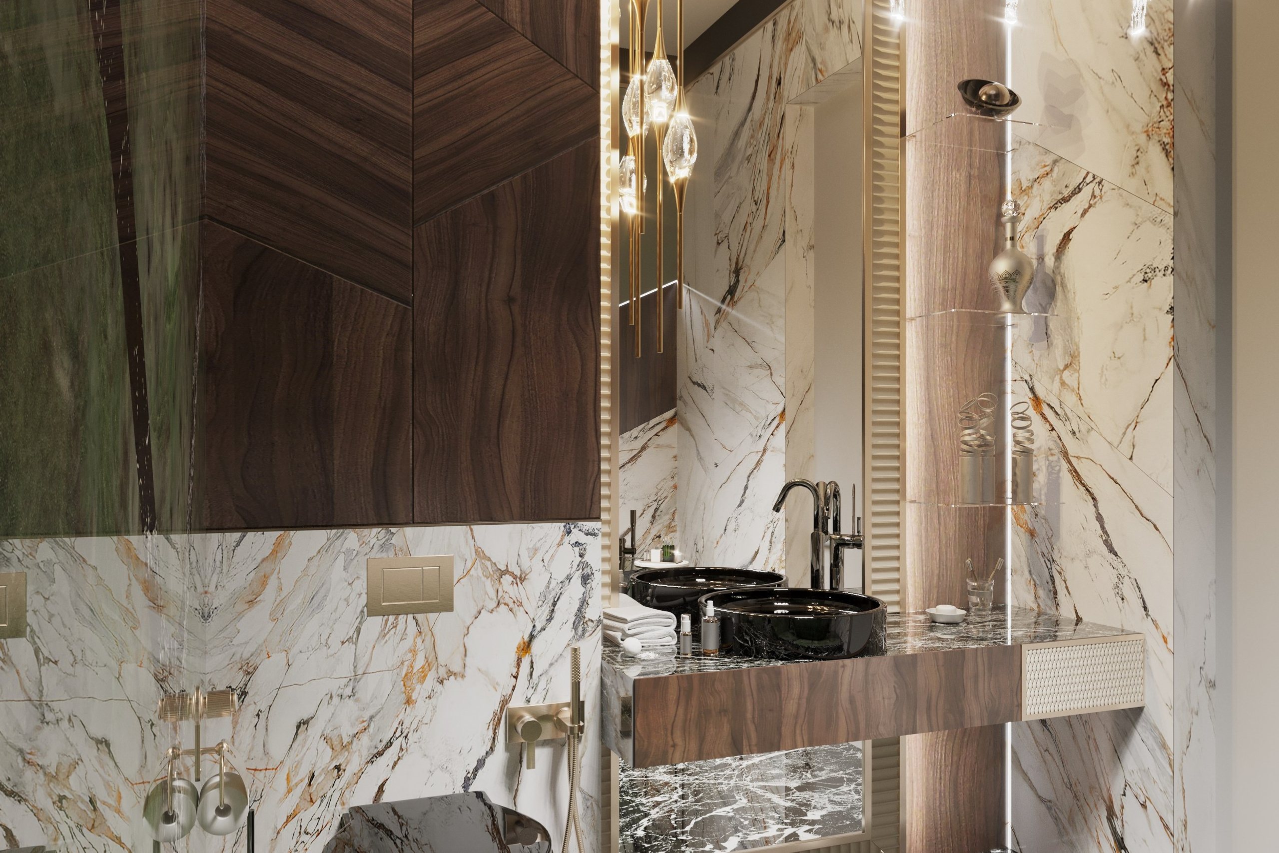 Luxury Mansion in Novotitorovskaya — 3D Visualization. 3D INTERIOR AND ARCHITECTURE VISUALIZATION