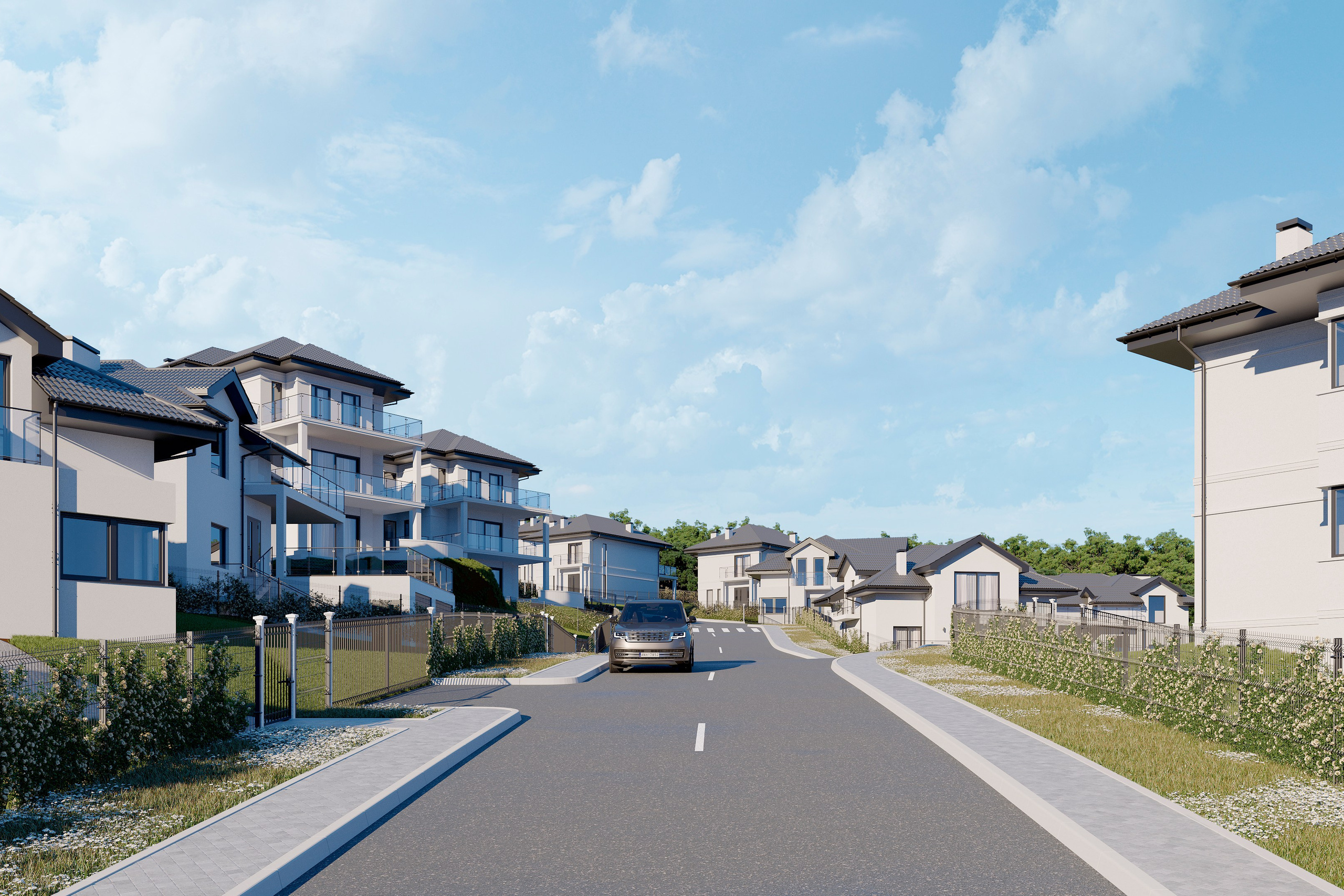 Коттеджный посёлок «Долина Роз» — 3D визуализация жилого комплекса. 3Д Визуализация Интерьера и Архитектуры