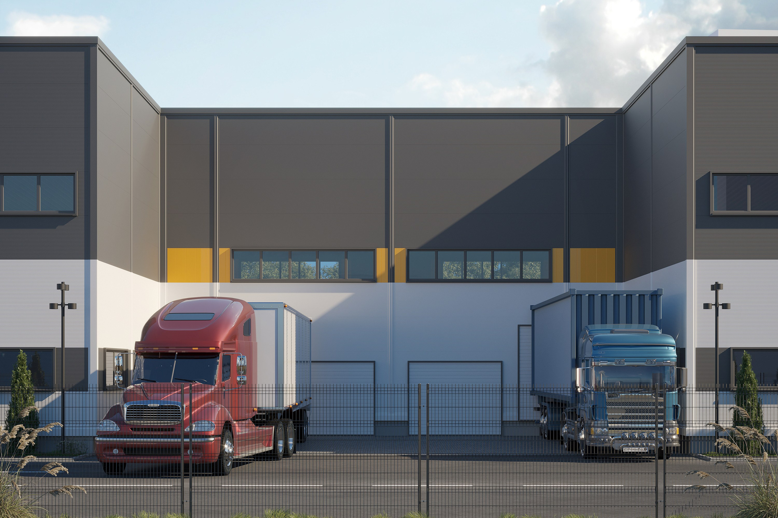 Реалистичный рендер складского объекта для проектирования.