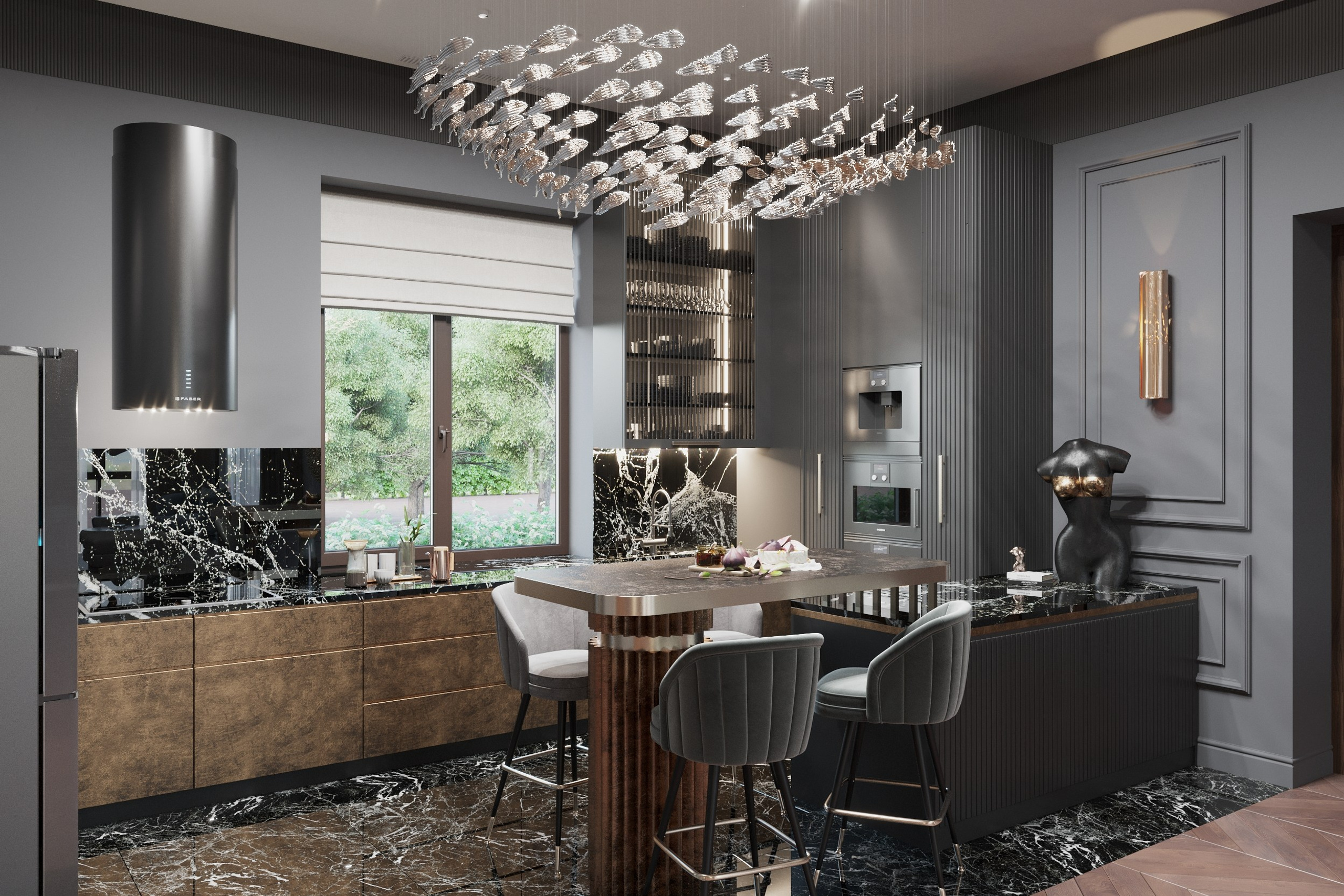 Luxury Mansion in Novotitorovskaya — 3D Visualization. 3D INTERIOR AND ARCHITECTURE VISUALIZATION