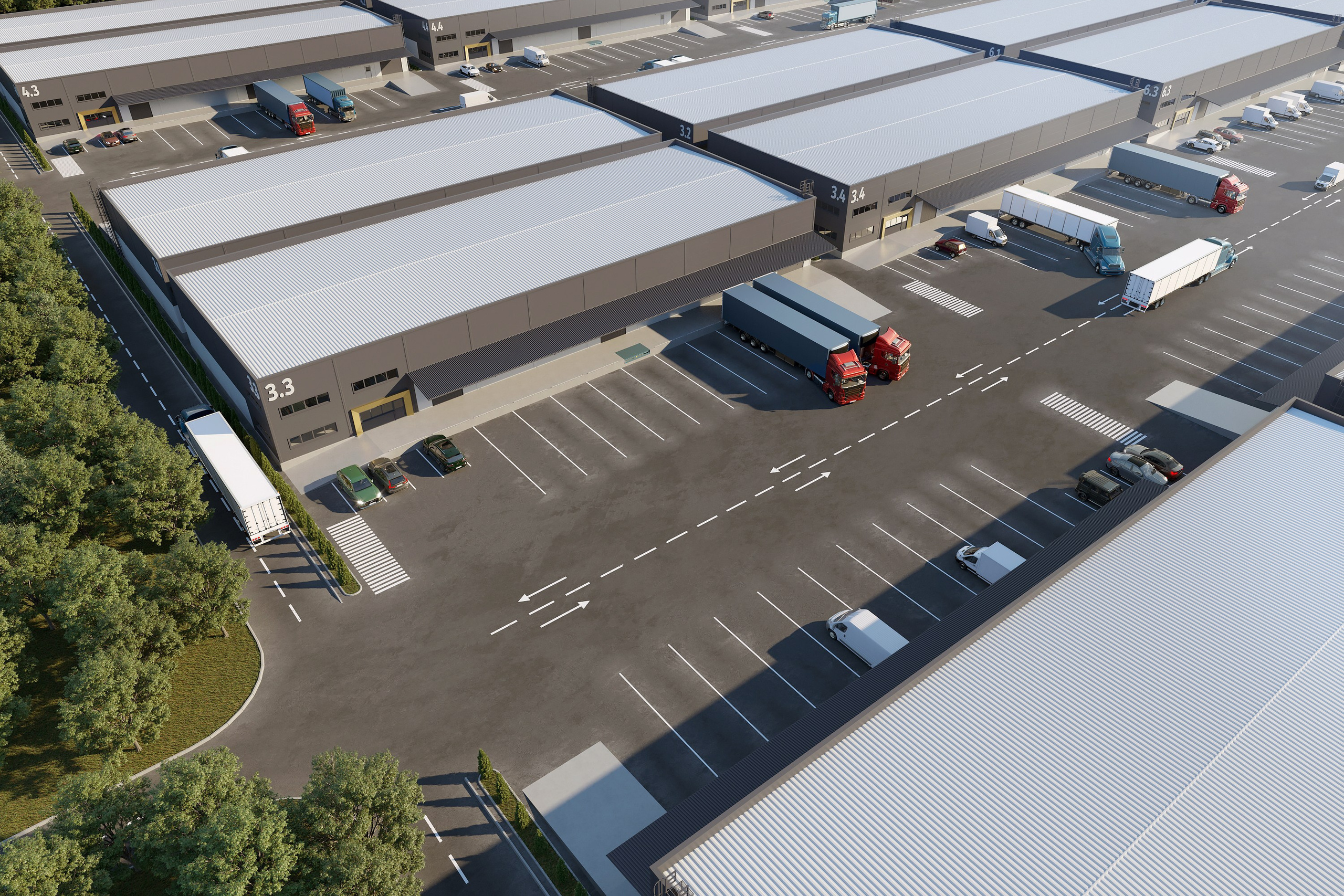 Industrial Warehouses and Logistics Complex. 3D INTERIOR AND ARCHITECTURE VISUALIZATION