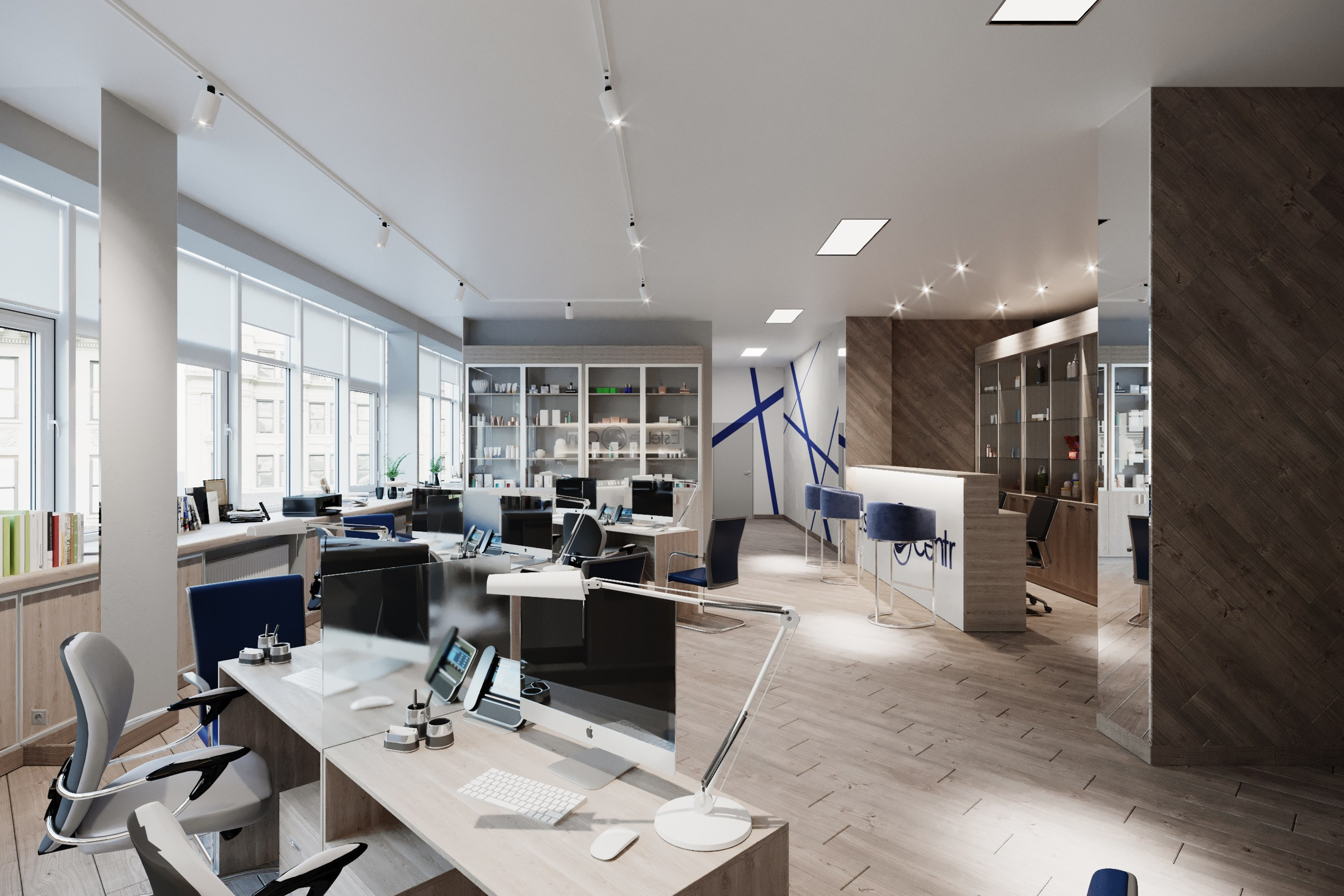 Современный офис в Краснодаре — дизайн и визуализация. 3Д Визуализация Интерьера и Архитектуры