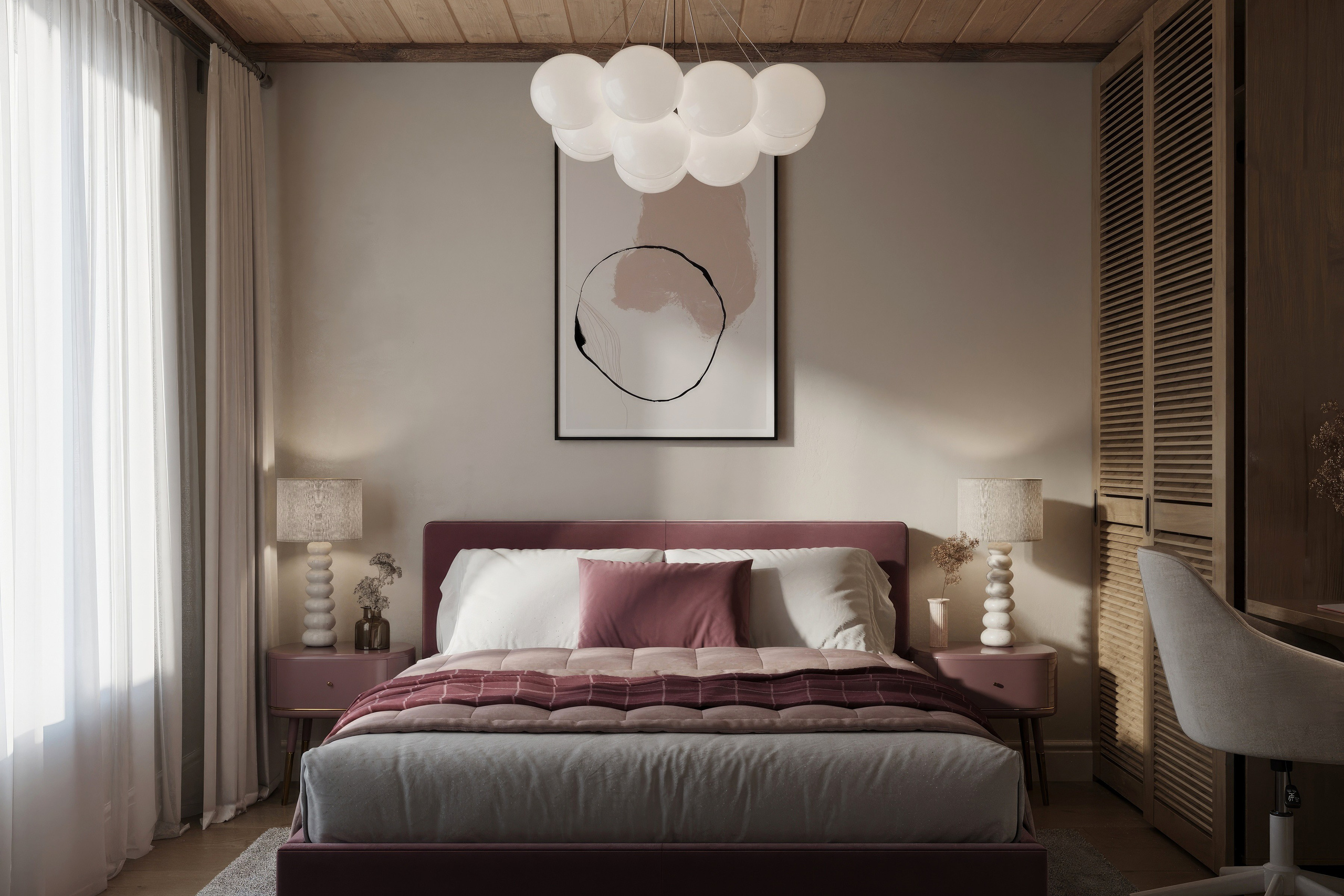 Countryside Cottage — Interior Design with Natural Materials. 3D INTERIOR AND ARCHITECTURE VISUALIZATION