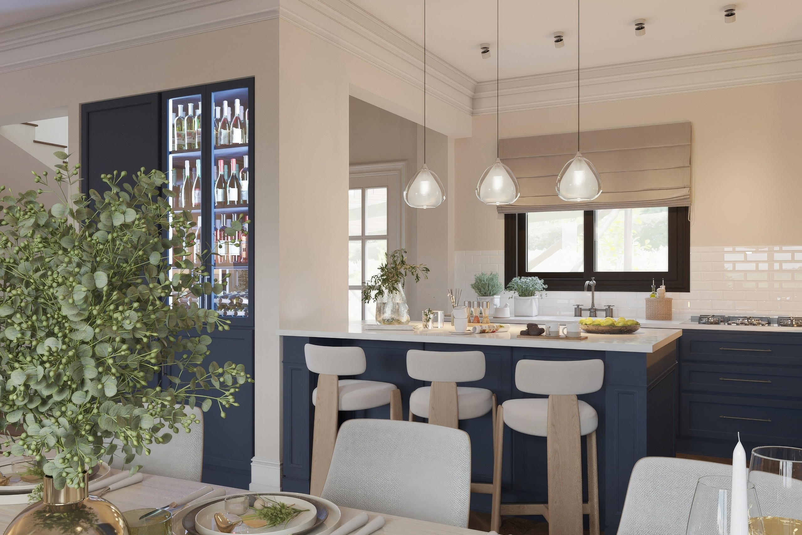 Интерьер кипр, дизайн частного дома, визуализация интерьера, 3D визуализация, уютный интерьер, современная классика, тёплая палитра. 3Д Визуализация Интерьера и Архитектуры