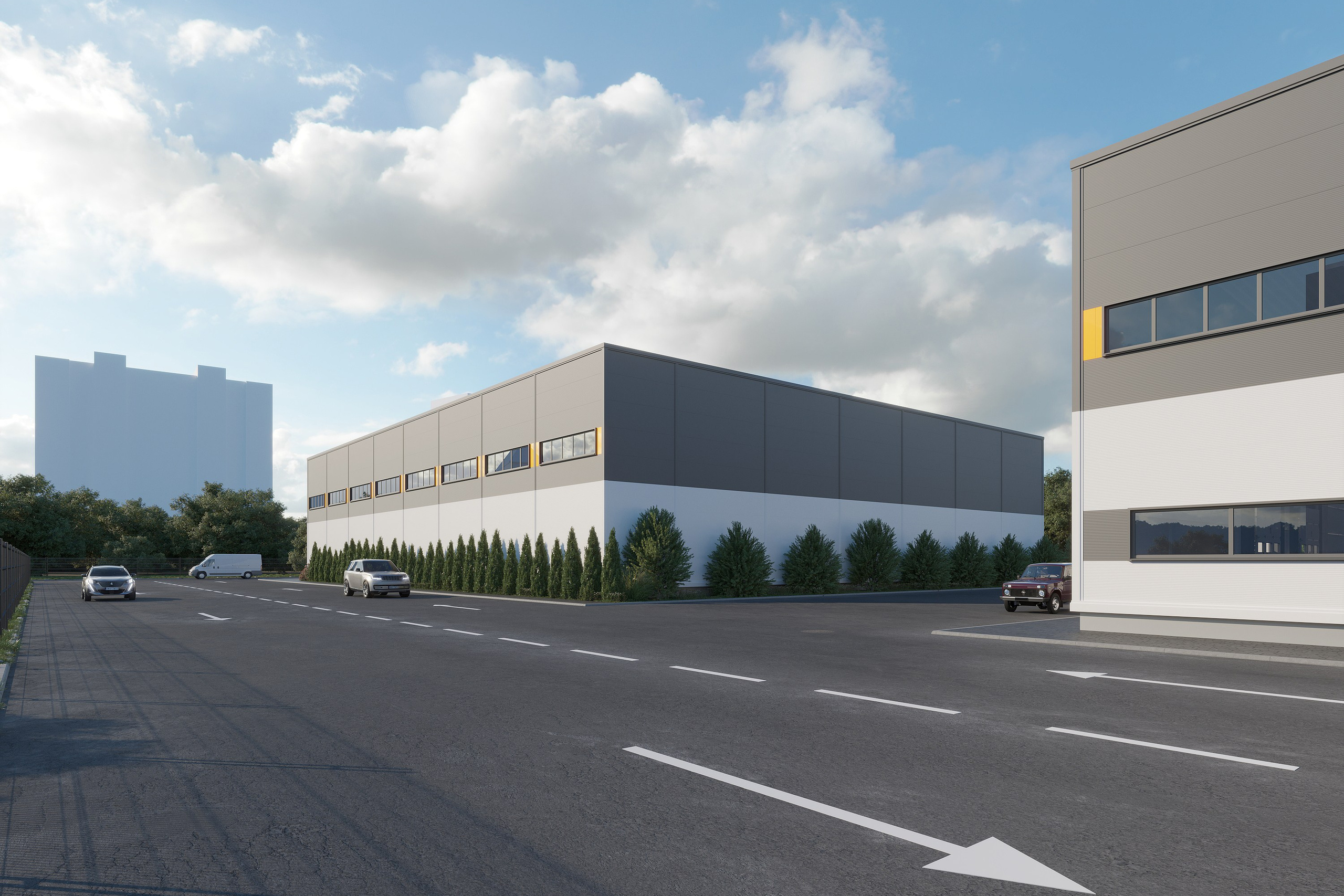 3D визуализация интерьера складского помещения.