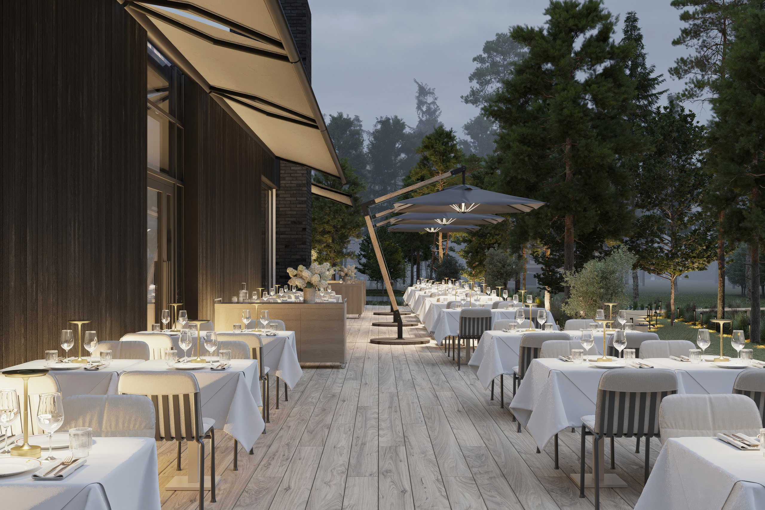 Lakeside Restaurant in the Moscow Region — 3D Visualization of Architecture & Mood. 3D INTERIOR AND ARCHITECTURE VISUALIZATION