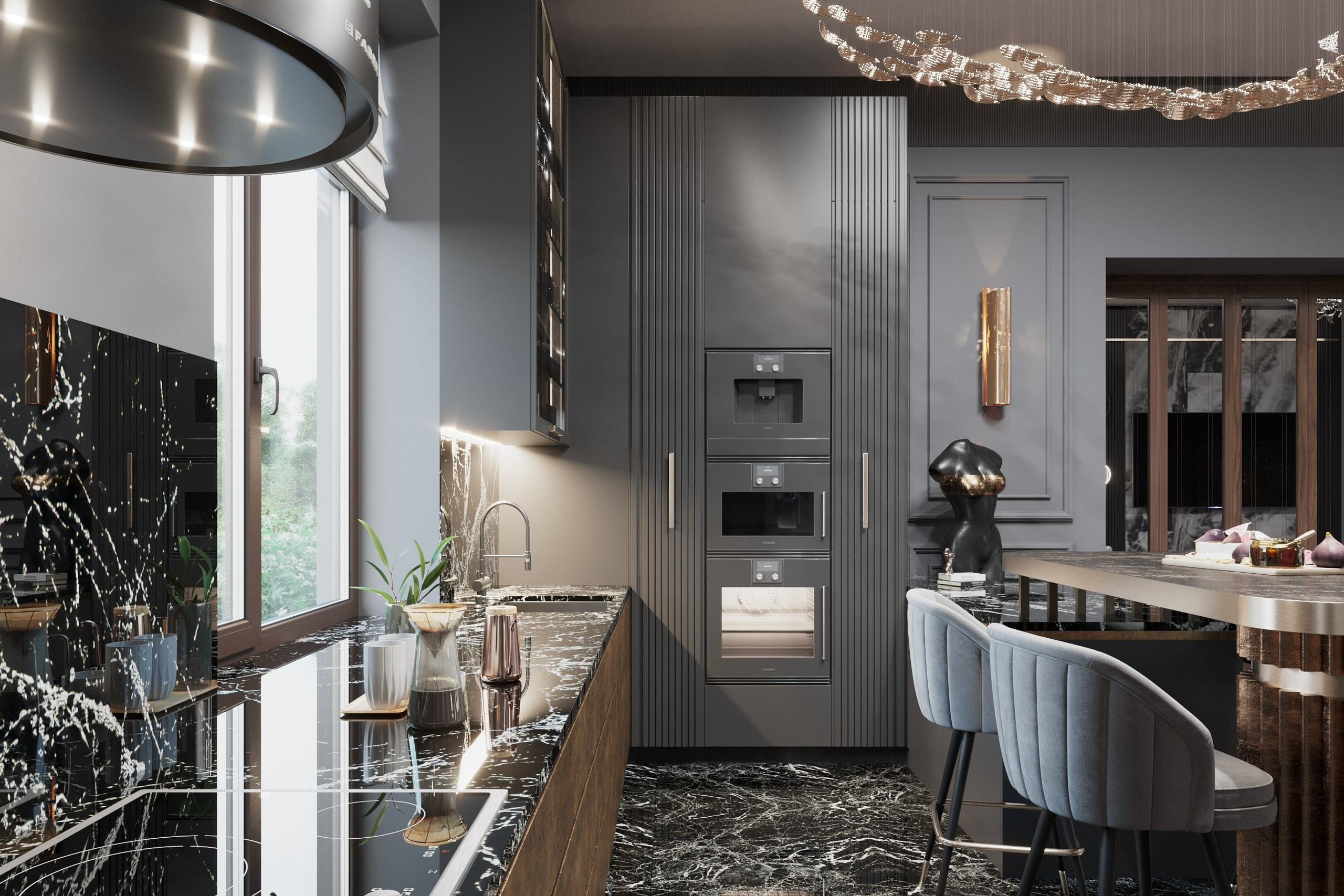 Luxury Mansion in Novotitorovskaya — 3D Visualization. 3D INTERIOR AND ARCHITECTURE VISUALIZATION